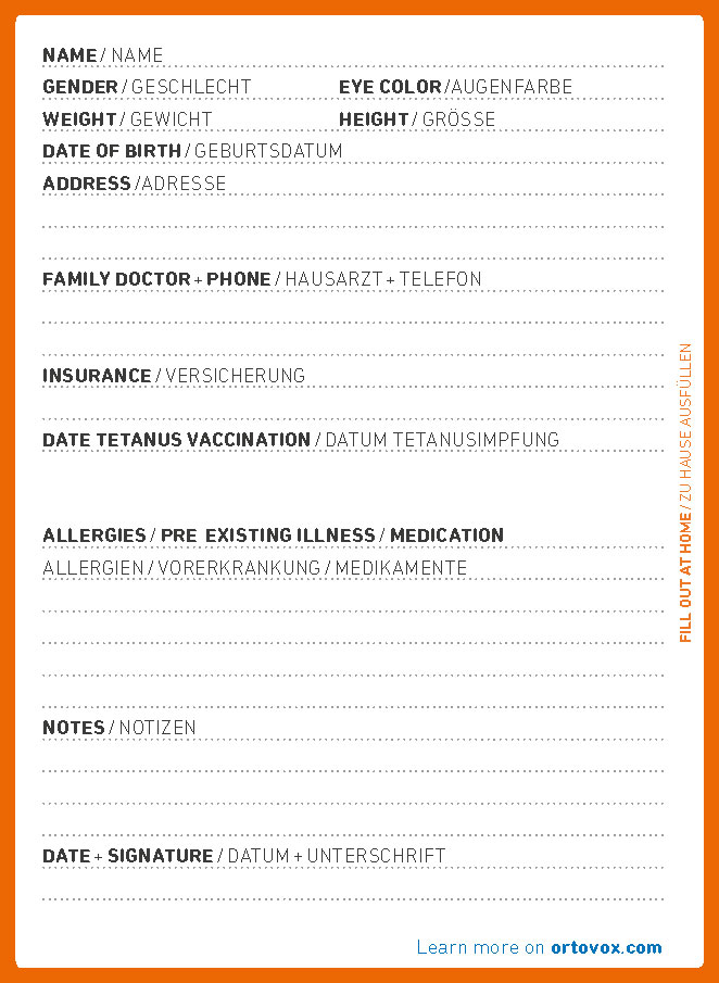 ortovox emergency card