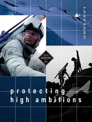 260805_LP_Ortler_Header_Mobil_300x400_CWI ski helmet, gore-tex, puzzle grid pattern, mountaineering, ski poles