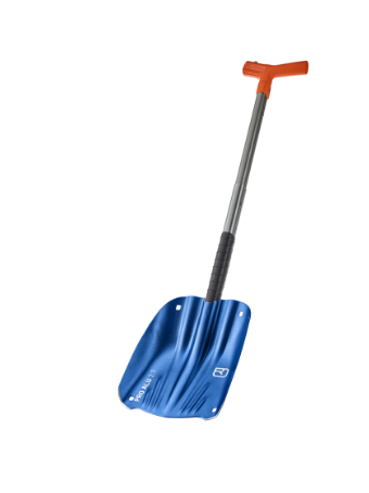 snow shovel, folding shovel, blue shovel, orange handle, pocket shovel