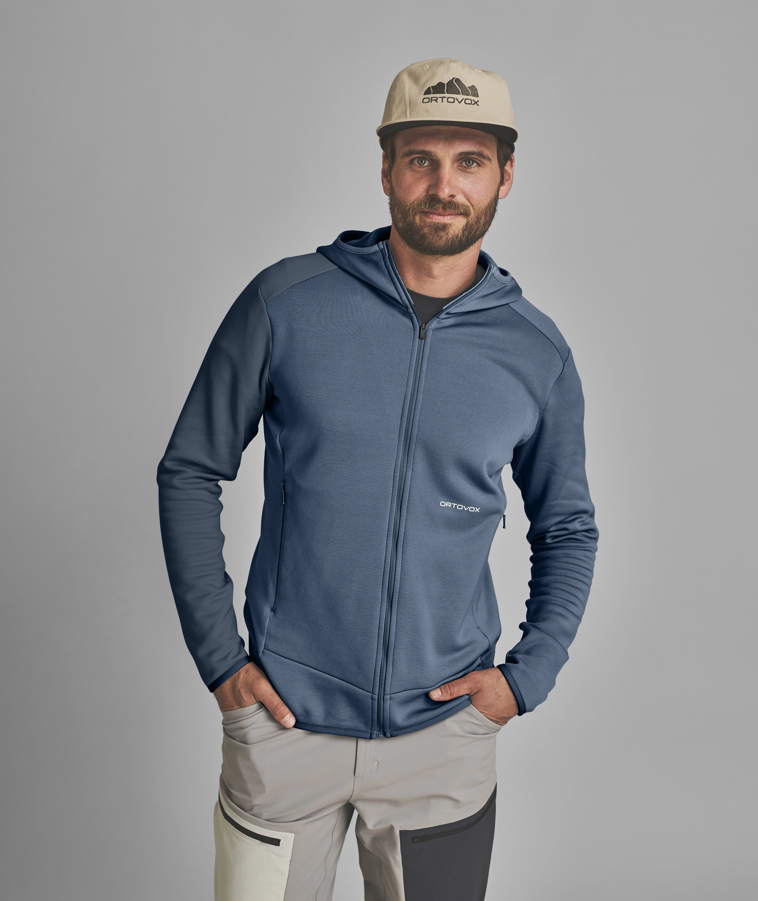 FLEECE LIGHT HOODY M hoodie, zip-up, blue, softshell, cap