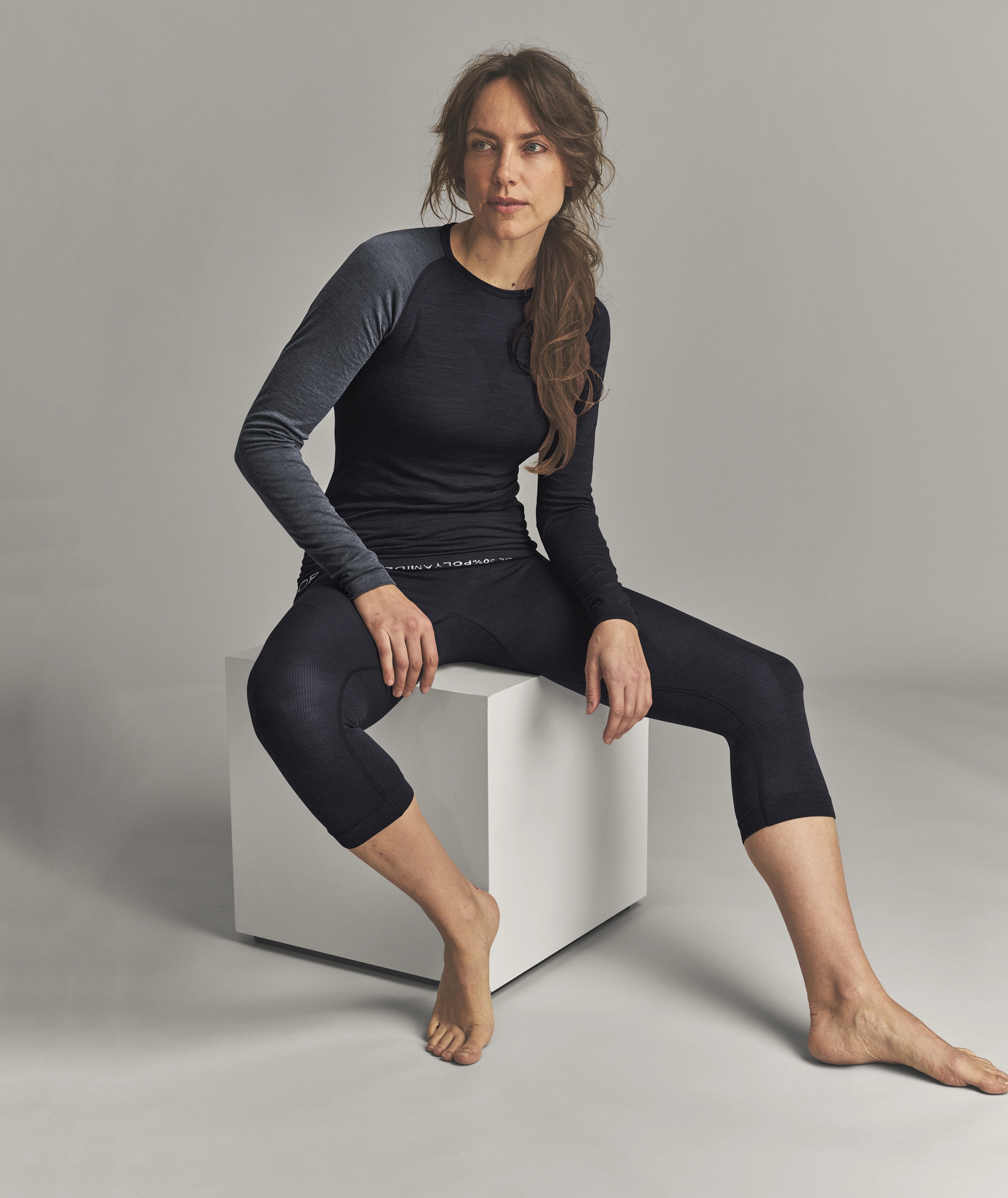120 COMP LIGHT LONG SLEEVE W activewear, long-sleeve, raschel-knit, leggings, navy-black