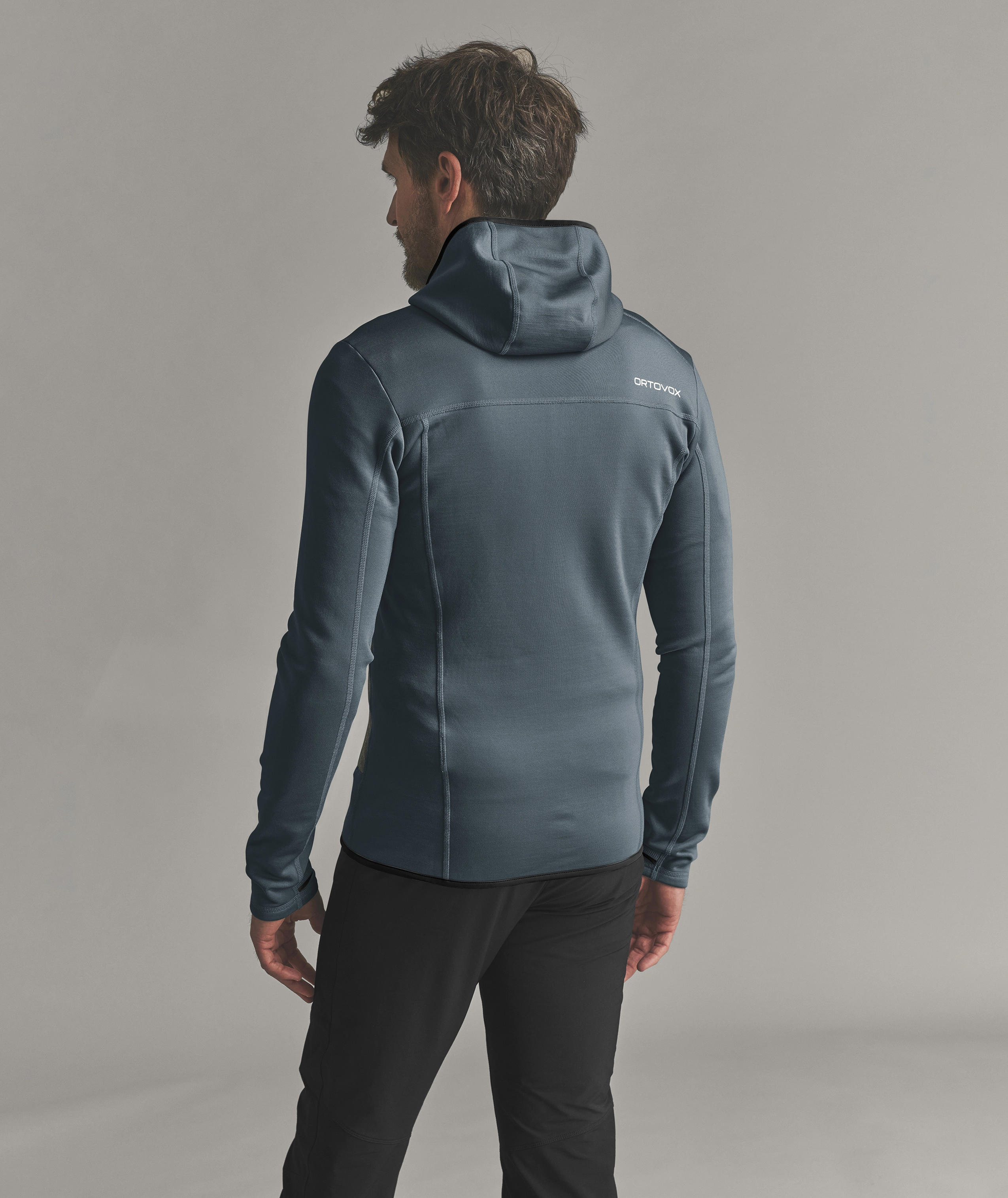 hoodie, fleece, hooded, long-sleeve, back-view