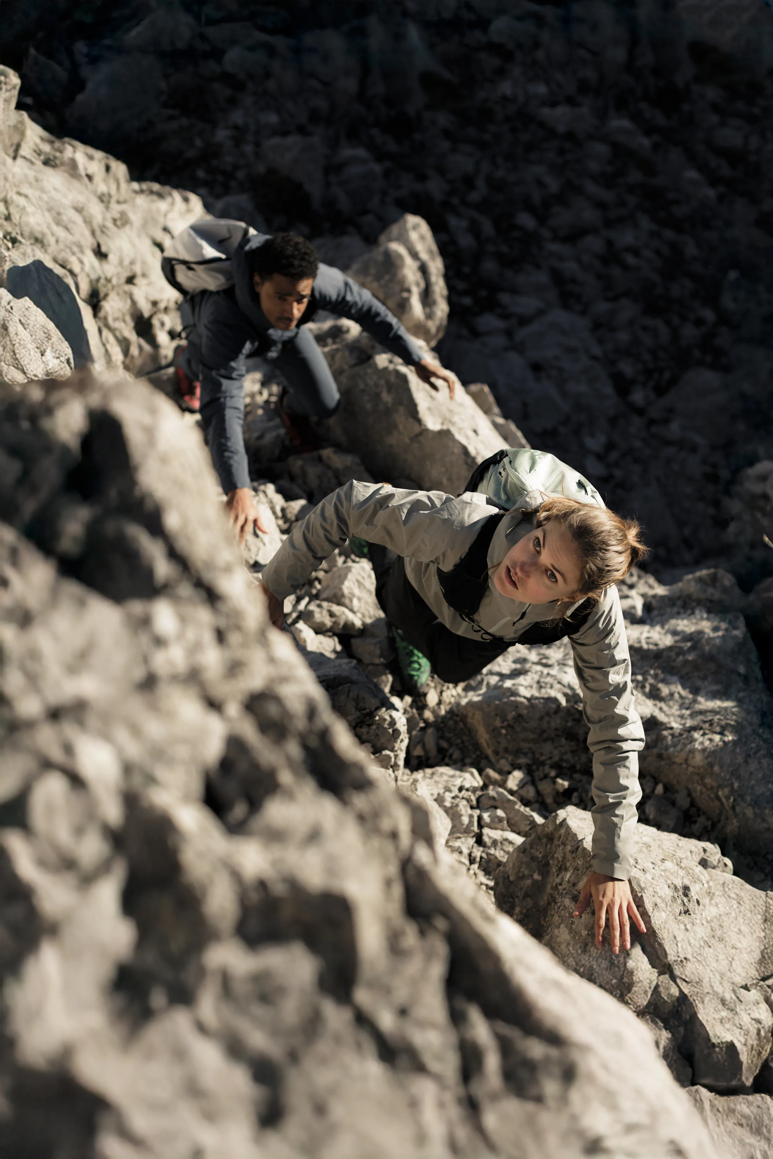 Rock, Hiking, Person, Male, Man