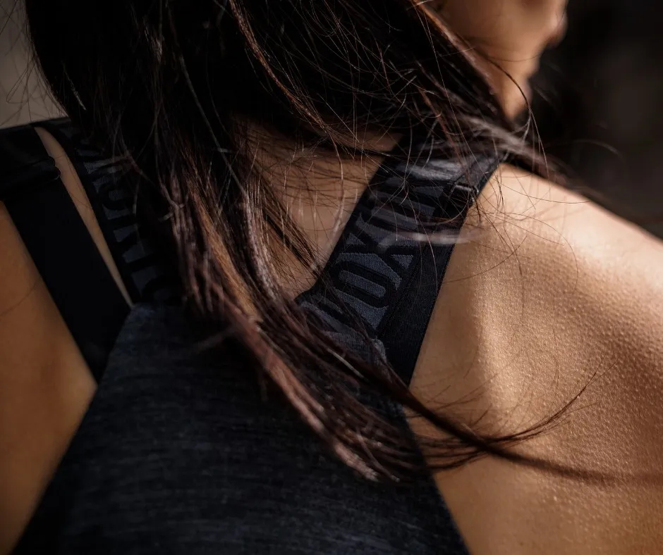 sportsbra, athletic wear, black, strap, mesh/elastic band