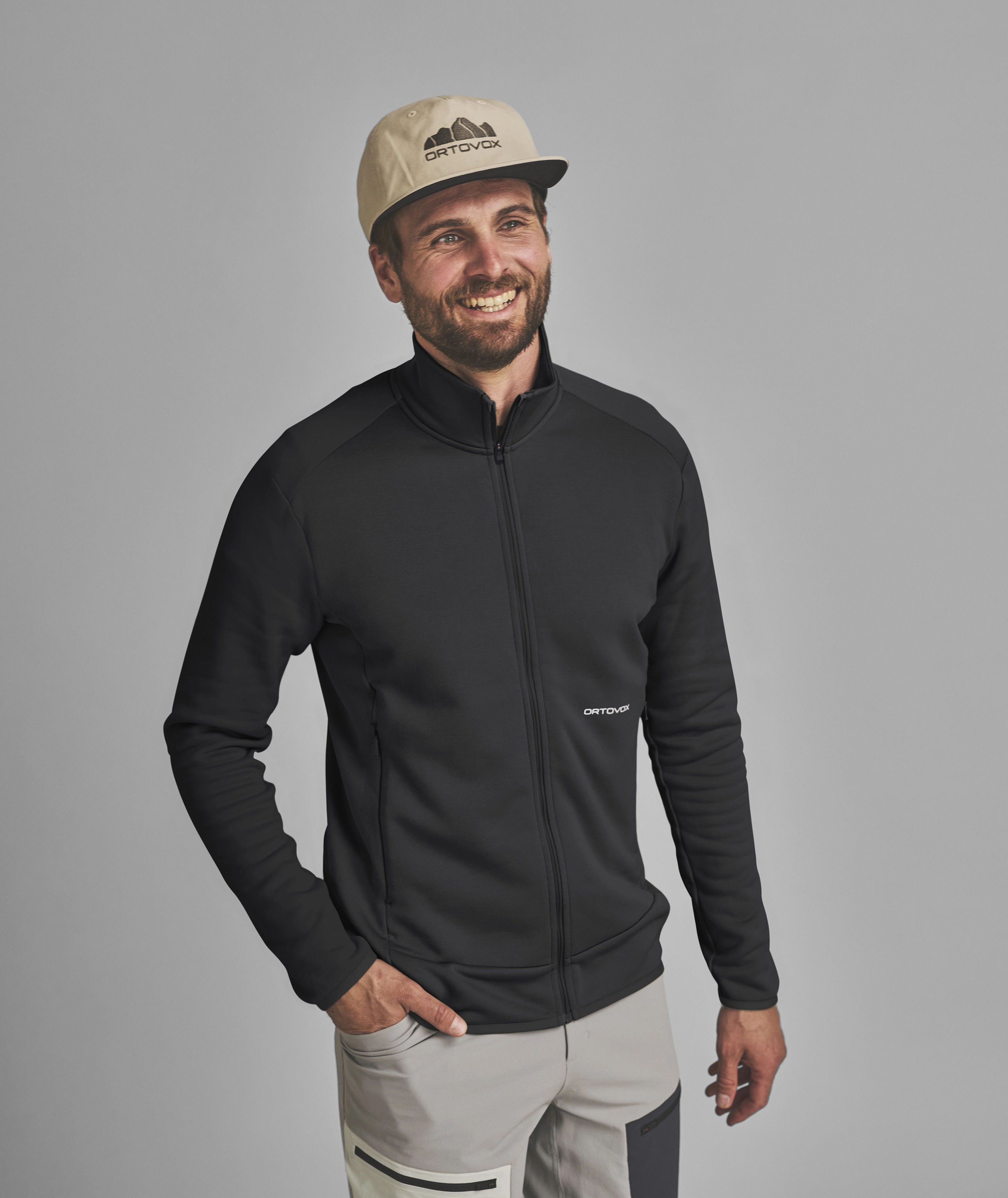 FLEECE LIGHT JACKET M jacket, fleece, full-zip, black, softshell