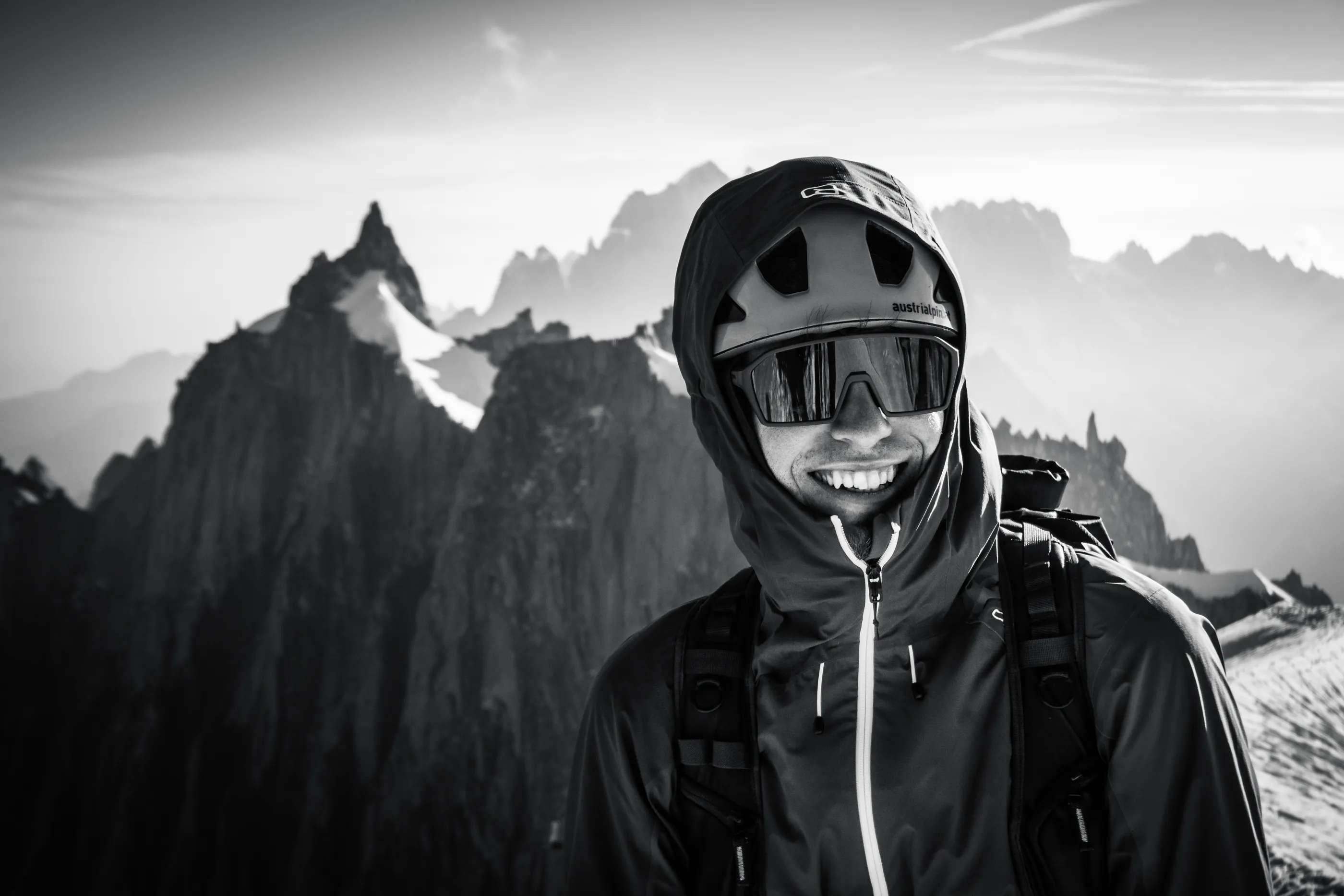 Photography, Helmet, Jacket, Peak, Person
