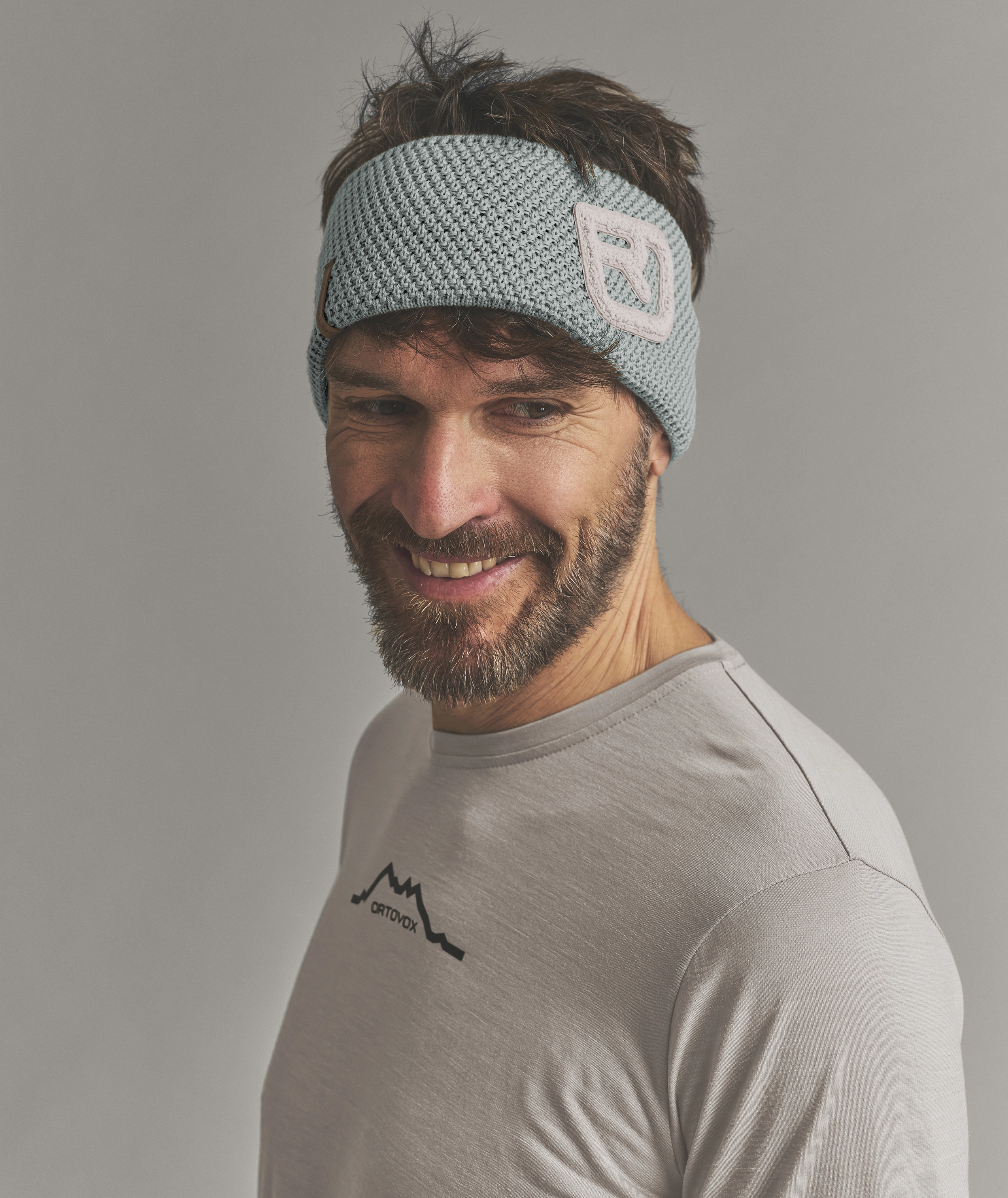 ROCK’N'WOOL HEADBAND headband, knit, ear warmer, gray, muscular man