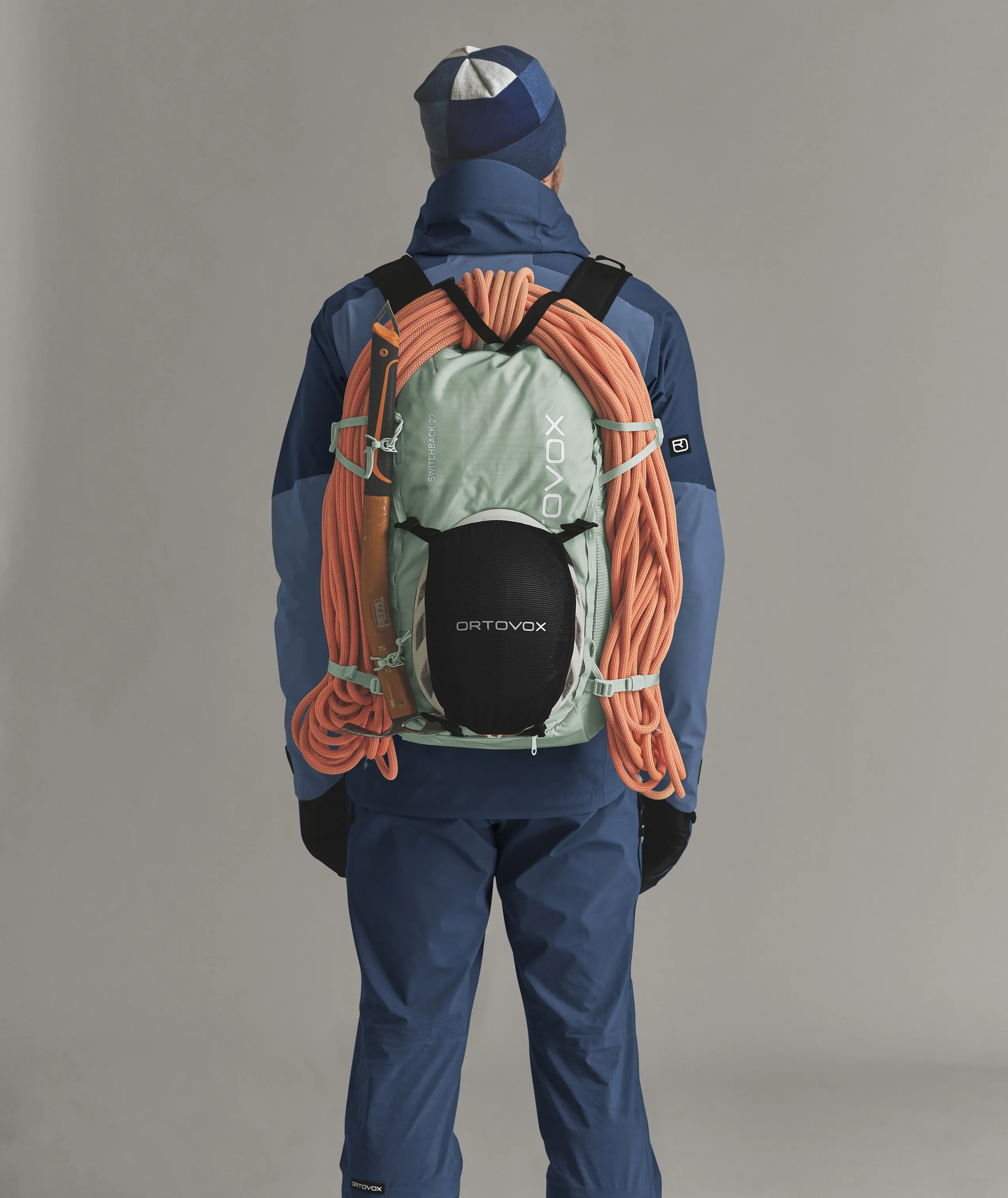 SWITCHBACK 27 climbing backpack, rope, hiking gear, outdoor gear, backpack accessory