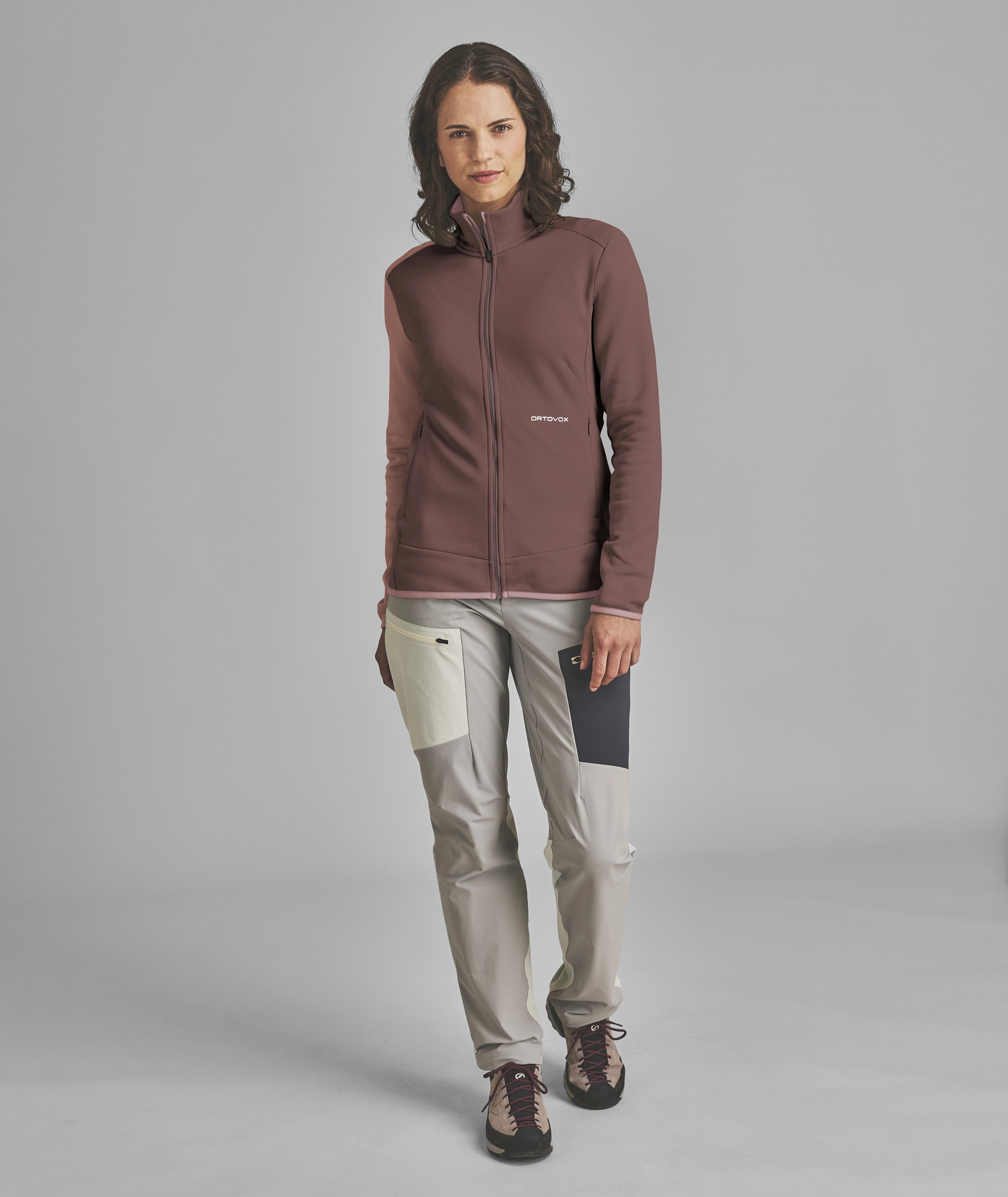 FLEECE LIGHT JACKET W fleece jacket, zippered jacket, rosy pink, softshell, women's outerwear