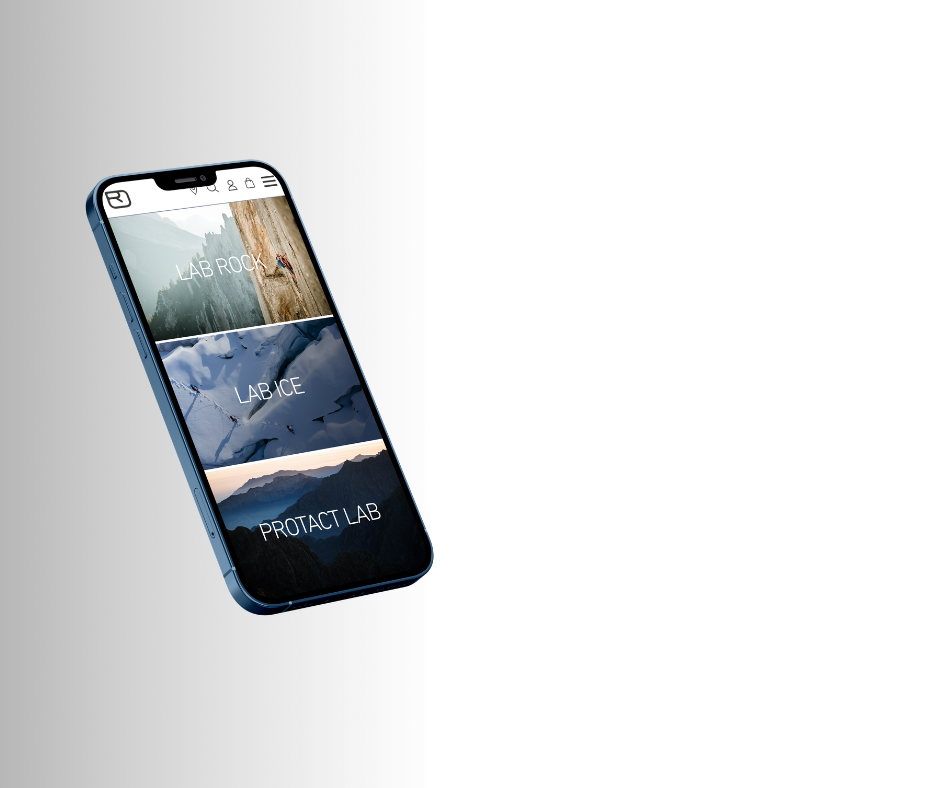 safety hub_summer_mobile smartphone, blue, angled, screen grid, mountain images