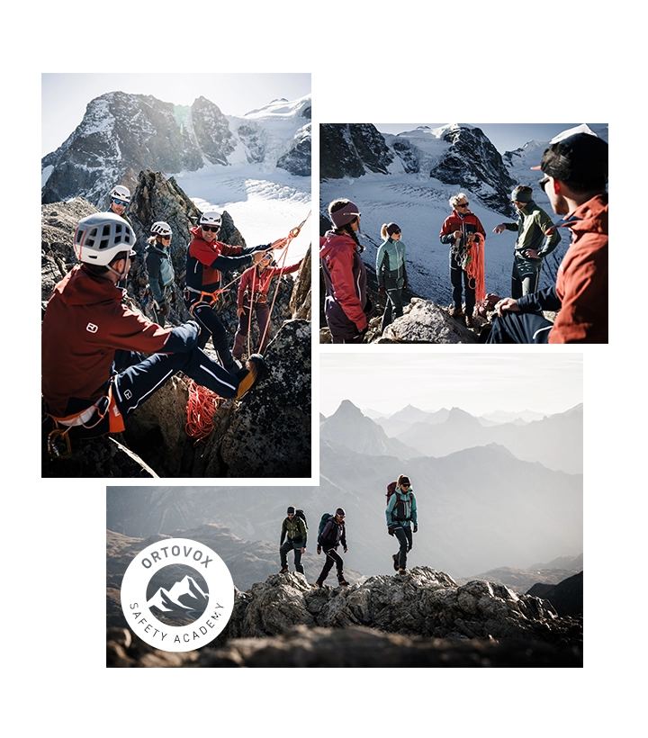 mountain-climbing, rocky-terrain, hiking-group, safety-gear, glacier-view