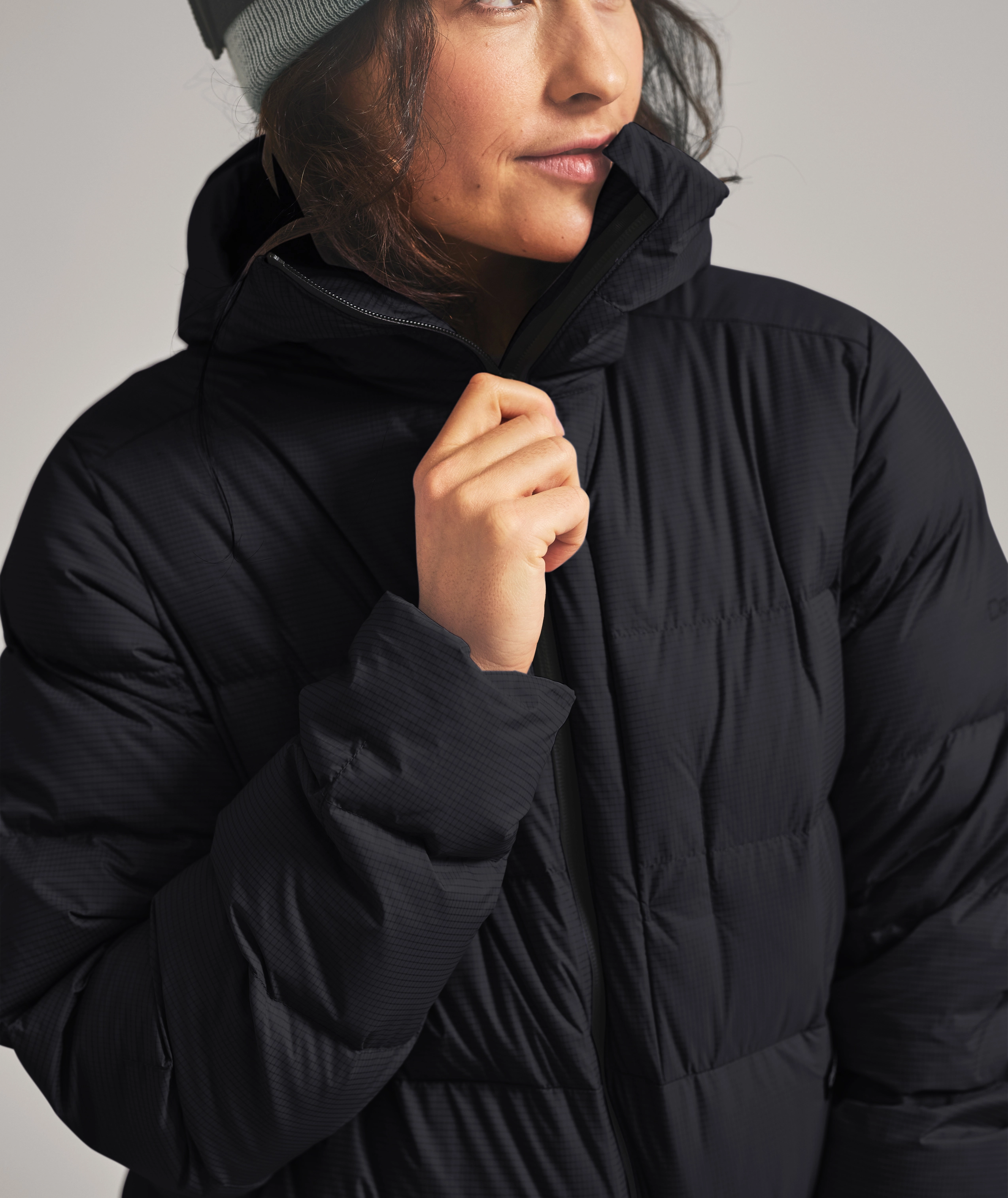 puffer, jacket, hooded, down, black