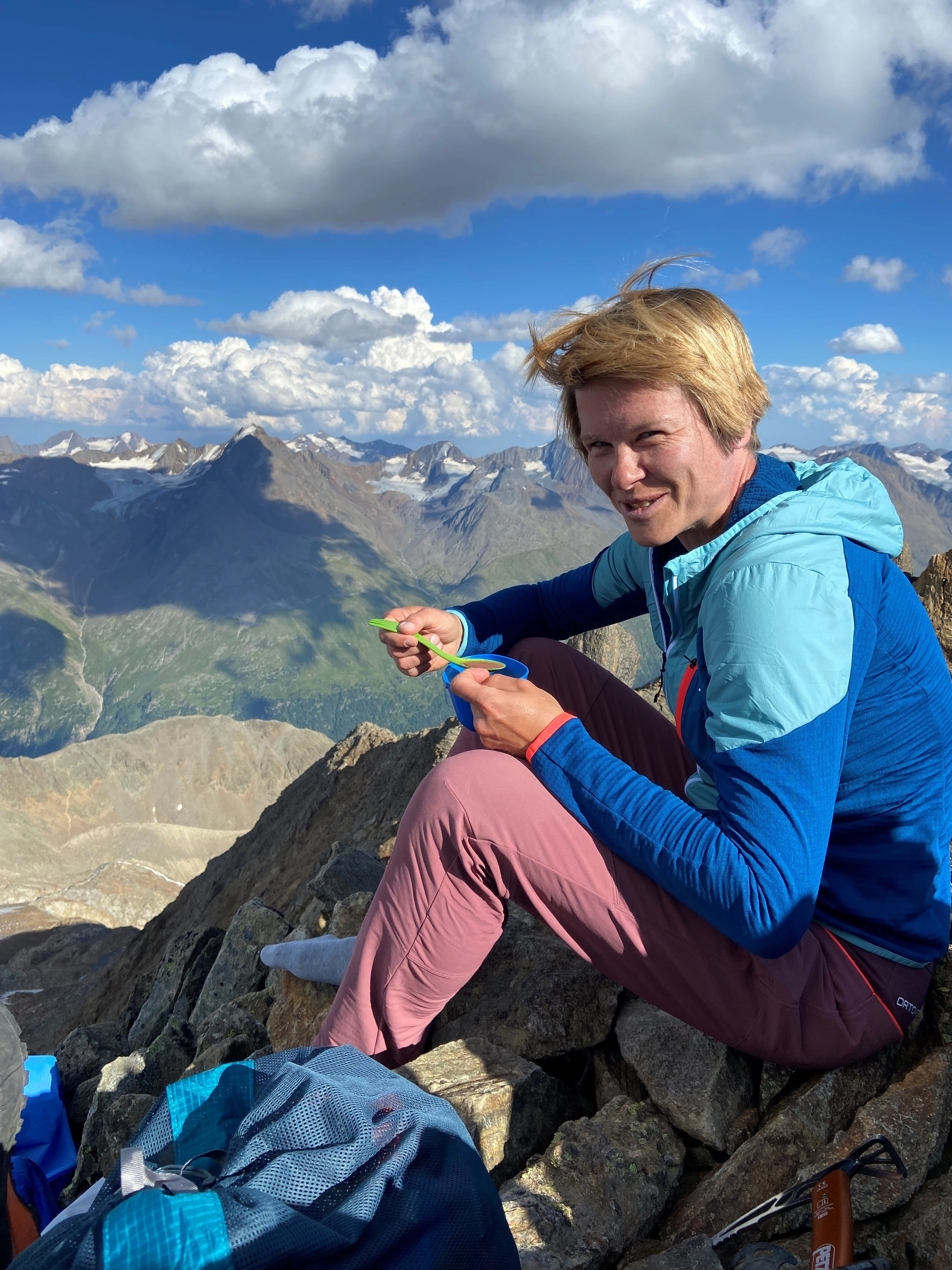Julia mountain, hiking, outdoors, shells, climber?