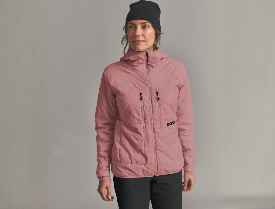 ORTOVOX_Startseite_Teaser_Jackets_Vests pink jacket, puffer jacket, water resistant, hooded, zipper pockets
