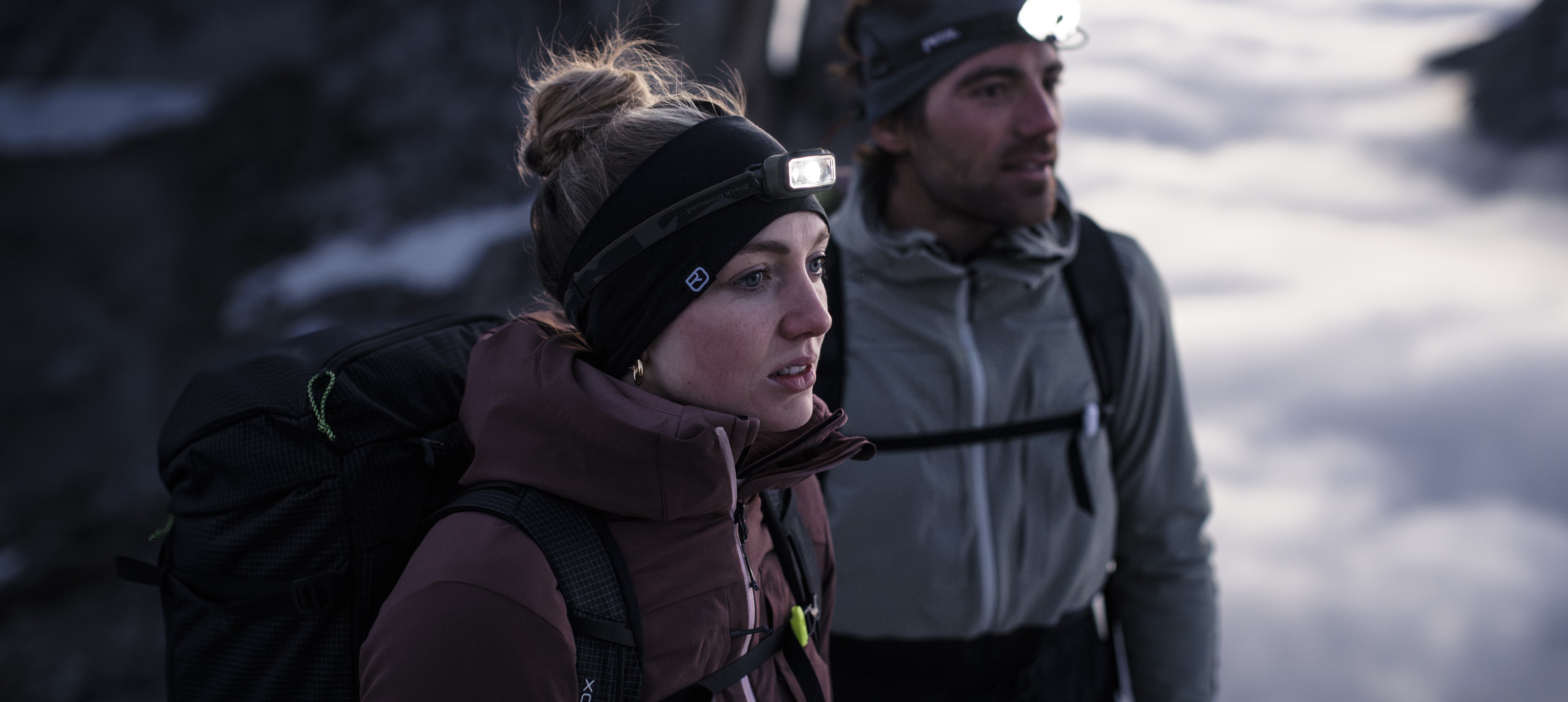 hiking, backpack, headlamp, jacket, outdoor