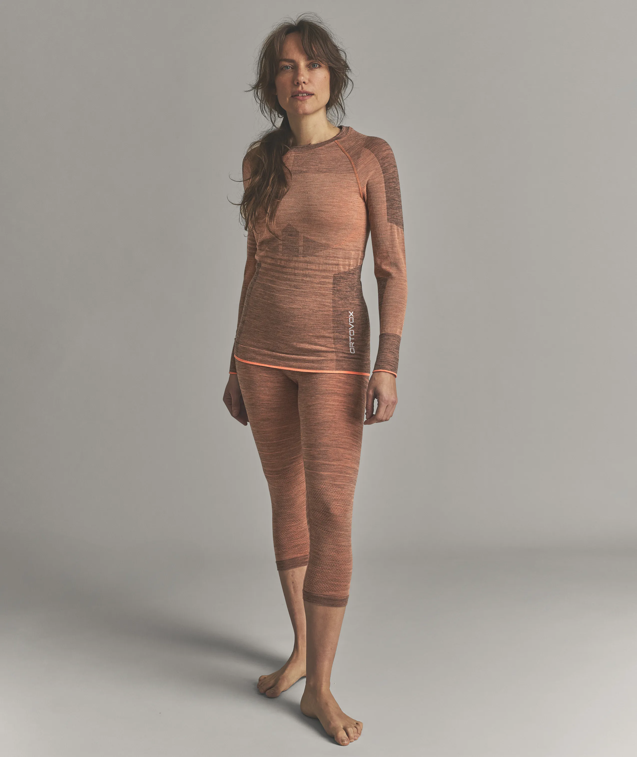 athletic wear, long sleeve, leggings, performance fabric, stretch knit