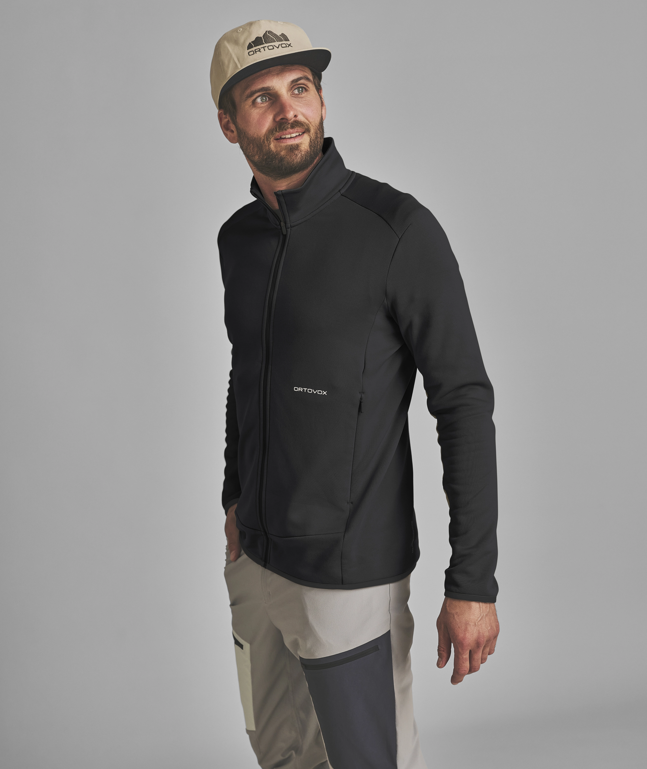 FLEECE LIGHT JACKET M jacket, fleece, softshell, black, zipper
