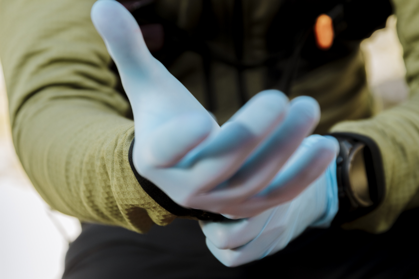 gloves, blue gloves, latex gloves, outdoor gear, safety gear