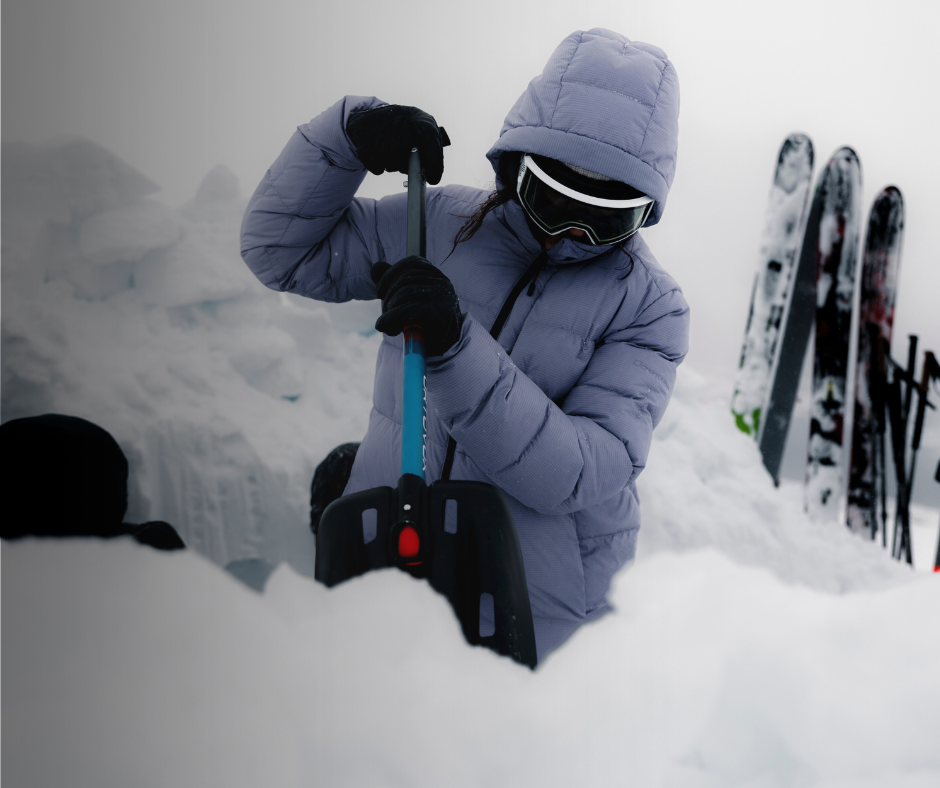 winter jacket, skiing, snow, goggles, snowboard/ski equipment