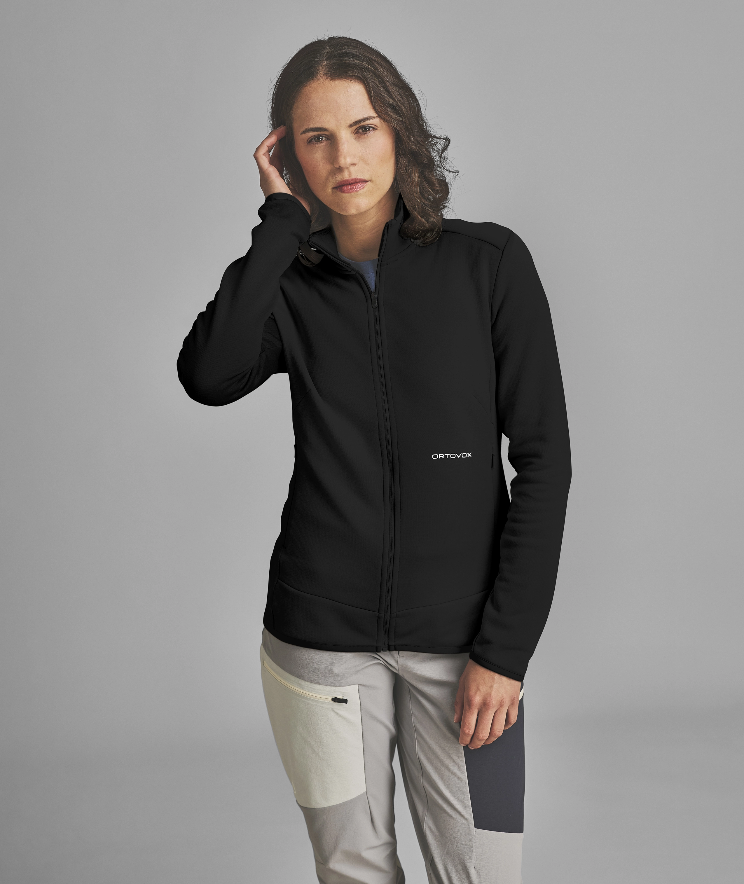 FLEECE LIGHT JACKET W jacket, softshell, black, zipper, women