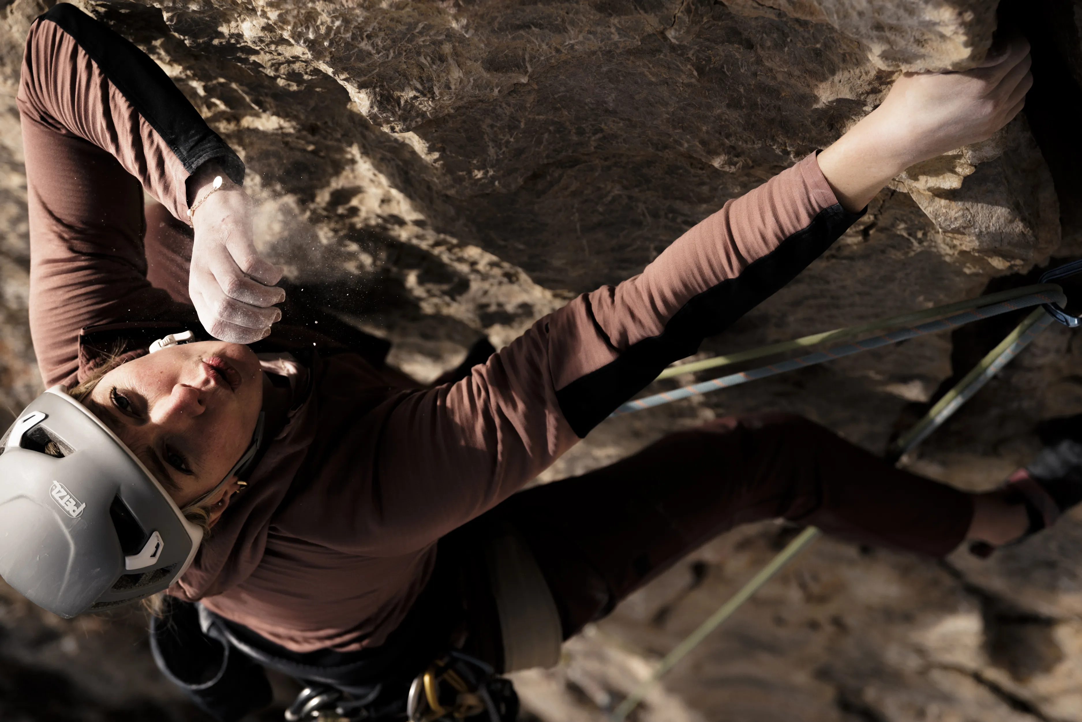 Outdoors, Person, Helmet, Climbing, Rock Climbing