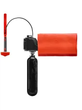 water bottle, pump, carrying pouch, siphon, red stem