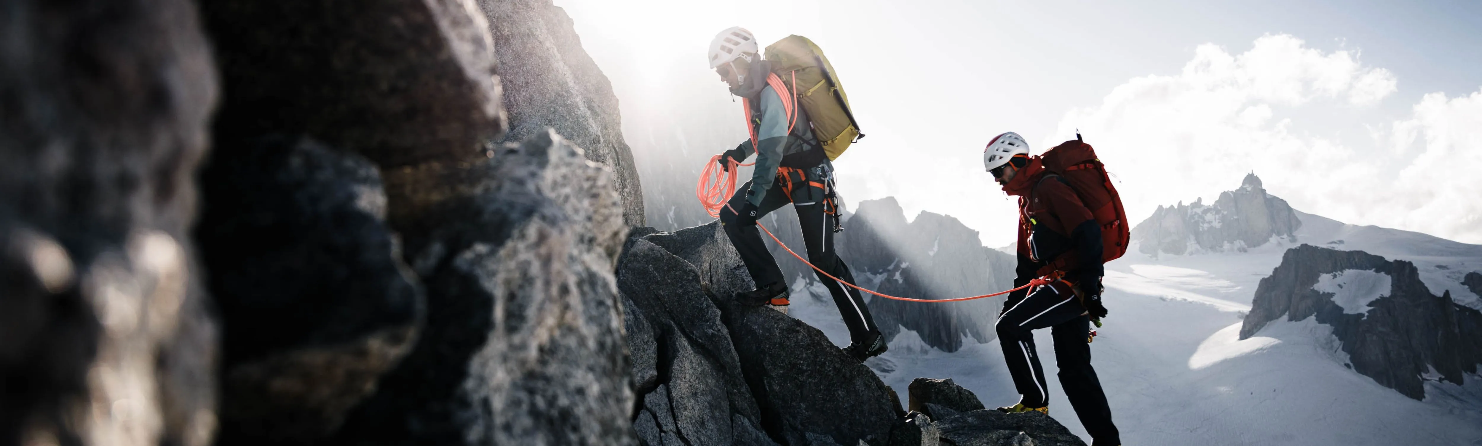 mountaineering, climbing, rope, backpack, snowy-mountains