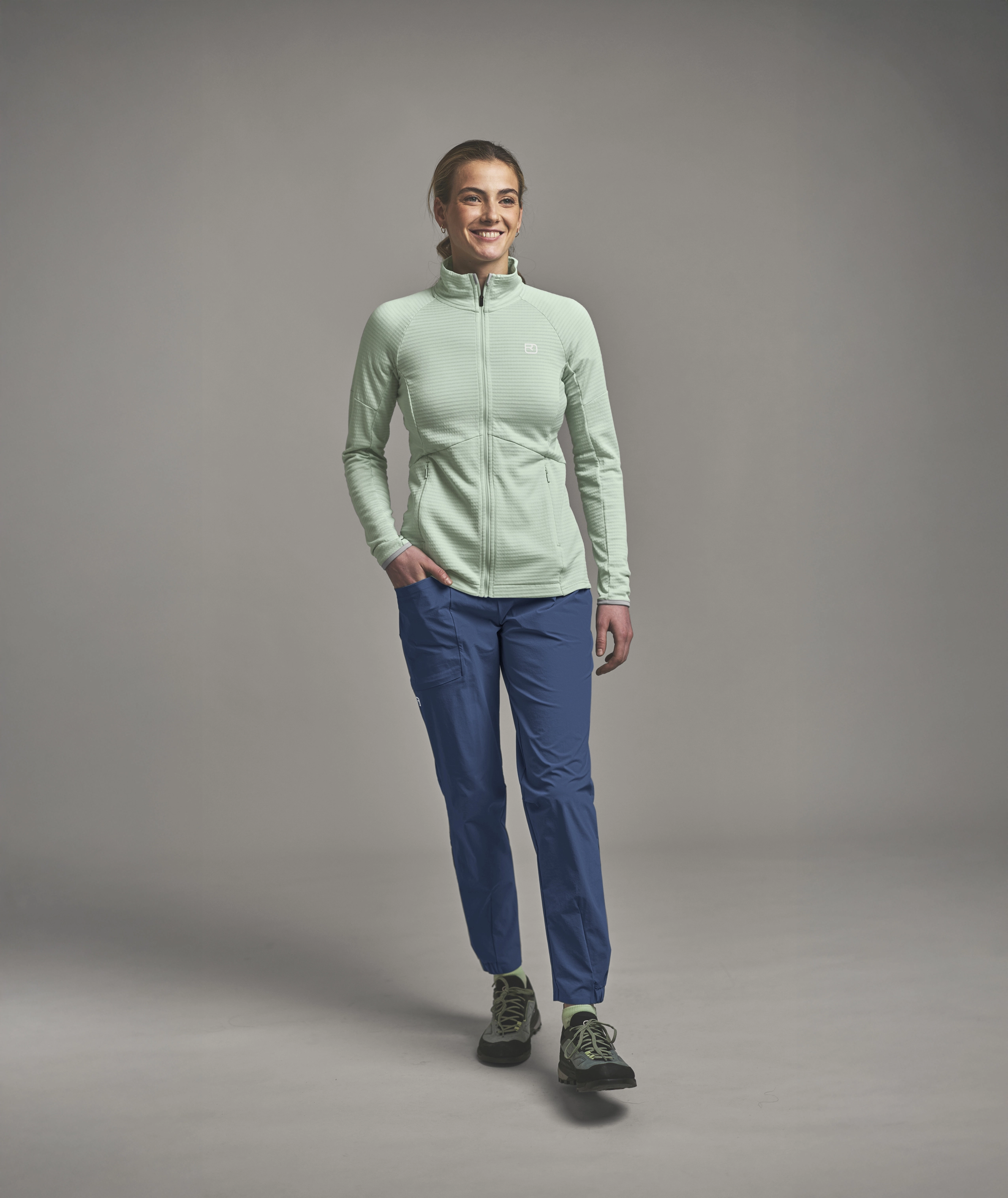 TRACE PANTS W jacket, fleece, zipper, mint green, women's outdoor pants