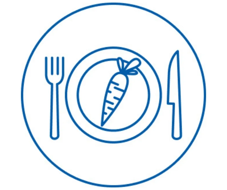plate, carrot, utensils, cutlery, dishware