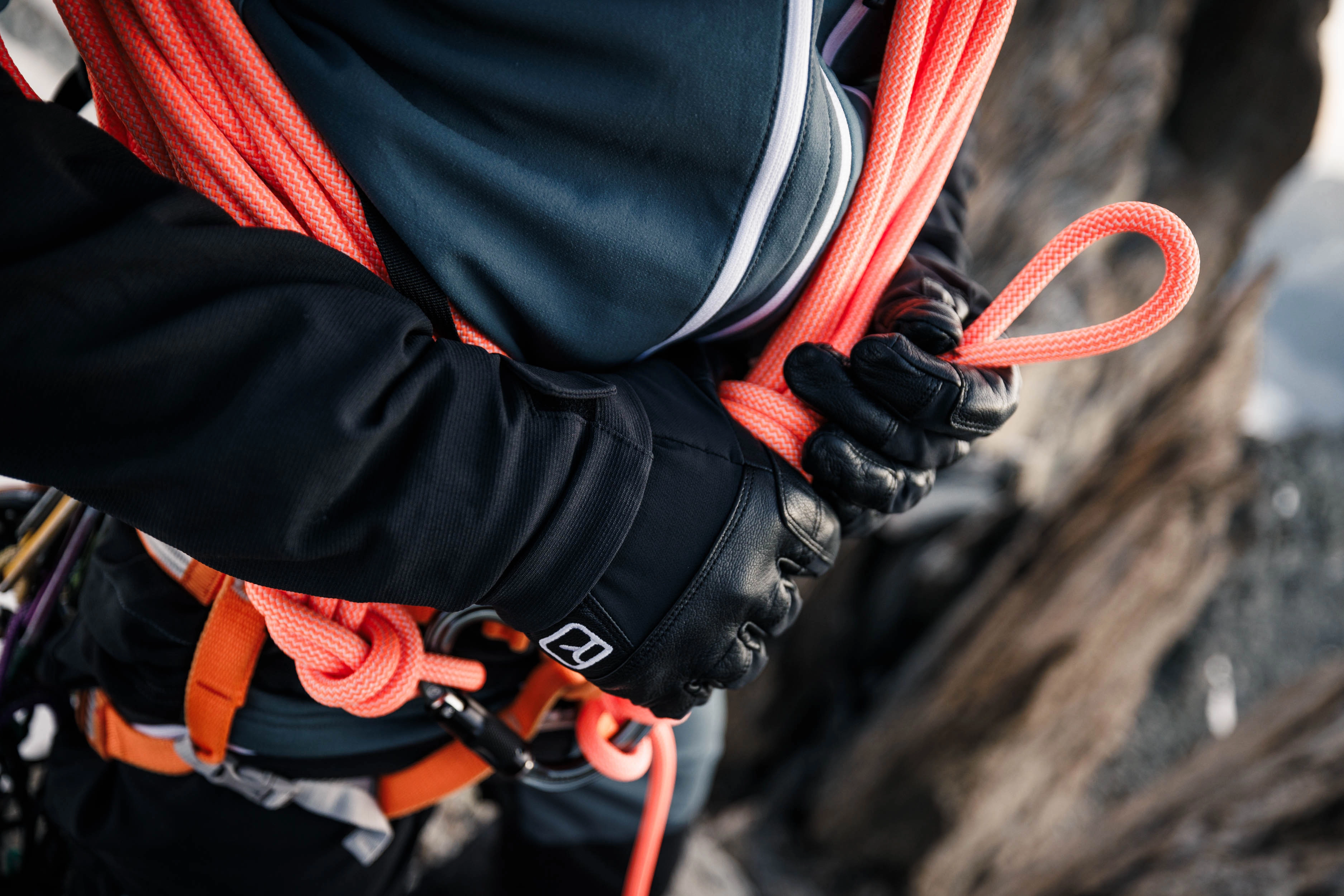 climbing, rope, gloves, harness, rope loop