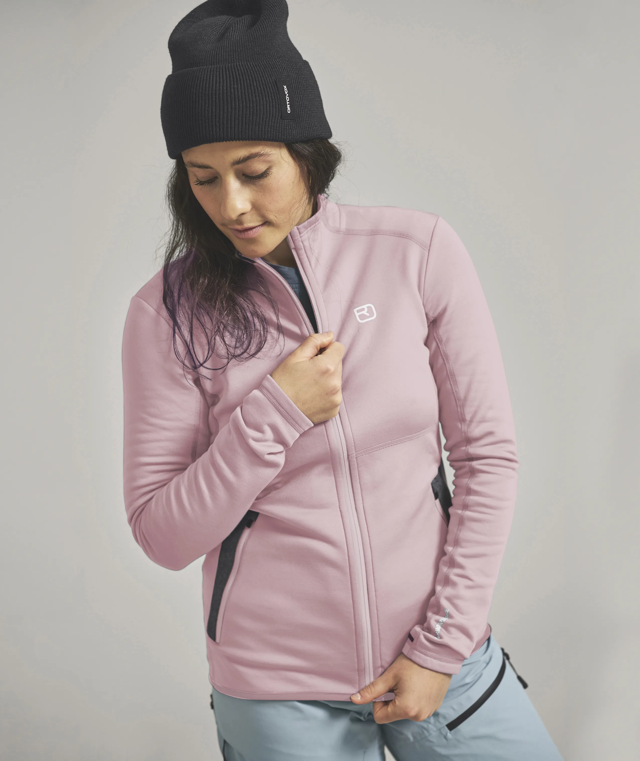women, jacket, pink, zipper, fleece