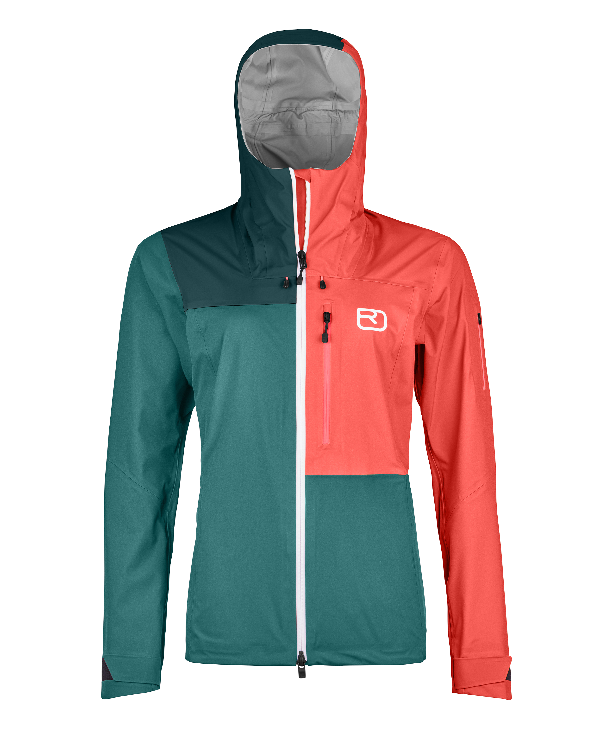 Clothing, Coat, Jacket, Clothing, Coat, Jacket, softshell jacket, color block, hooded, front zipper, zip pocket