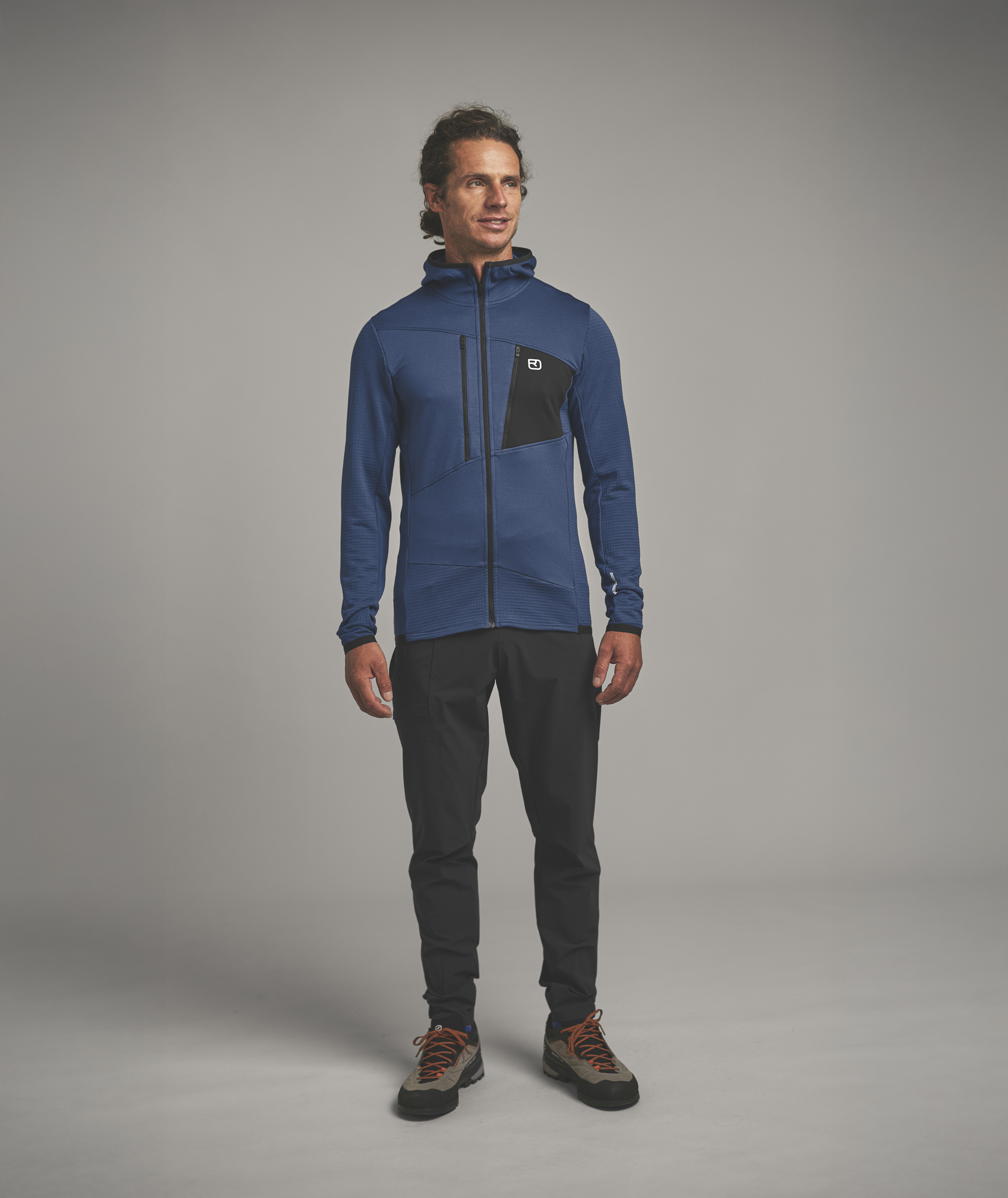FLEECE GRID HOODY M Coat, Jacket, Hood, Hoodie, Sweatshirt