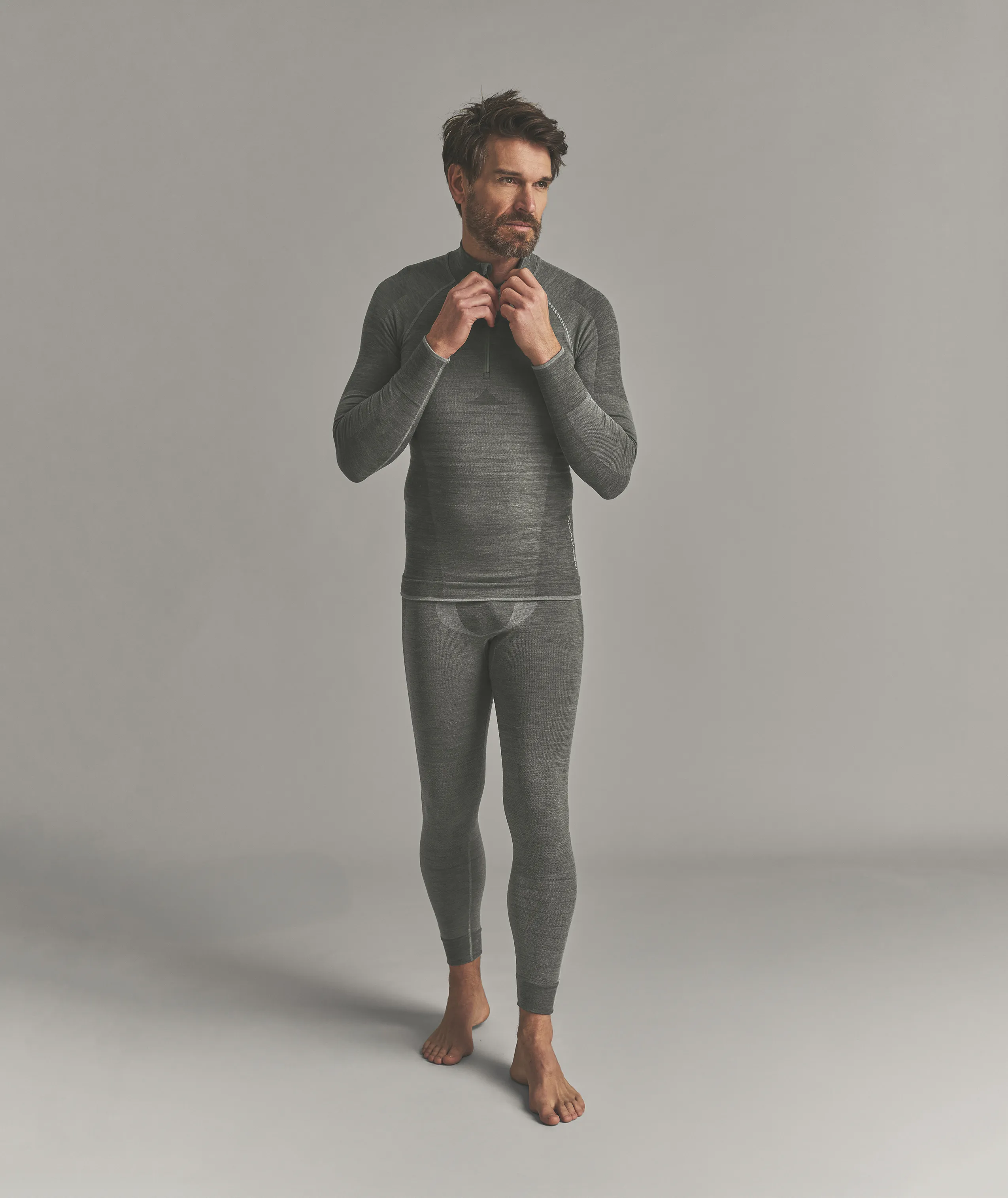 thermal, base layer, long johns, long-sleeve, grey