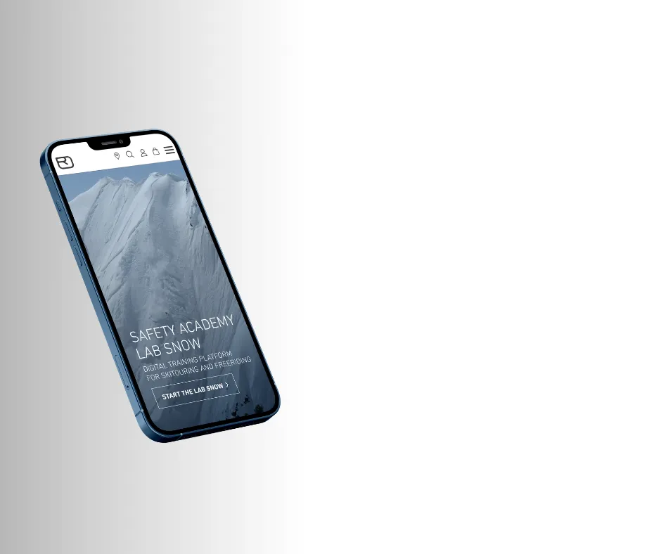 smartphone, blue case, snowy mountains, safety academy, lab snow