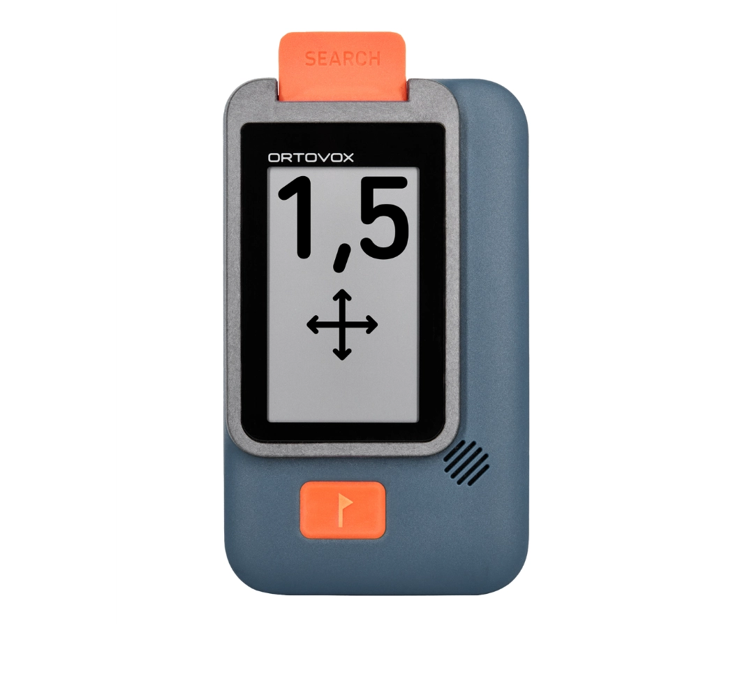 Focus_voice_3 medical device, pulse oximeter, screen display, orange tab, blue body
