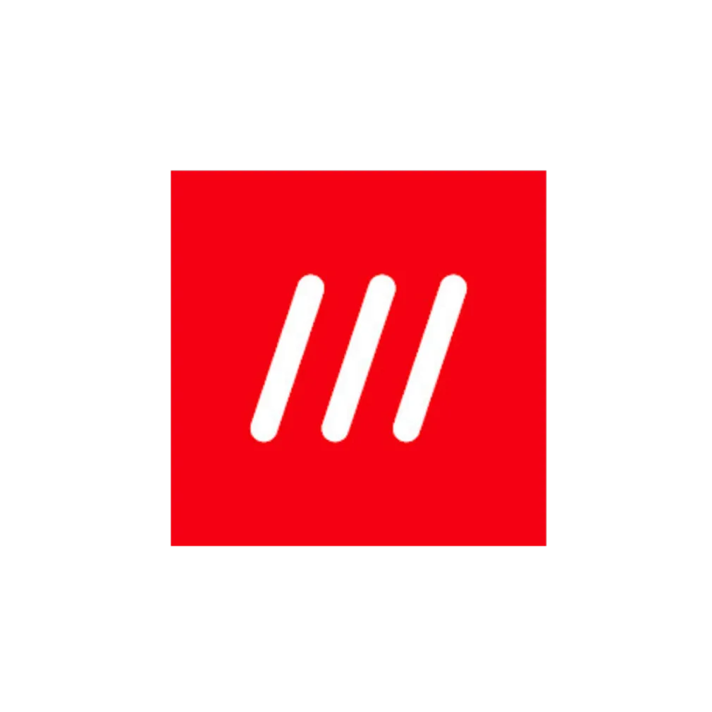red square, white lines, logo, icon, brand mark, logo, red square, white strokes, brand mark, minimal, logo, red square, white lines, branding, icon, logo, red square, white lines, brand mark, icon