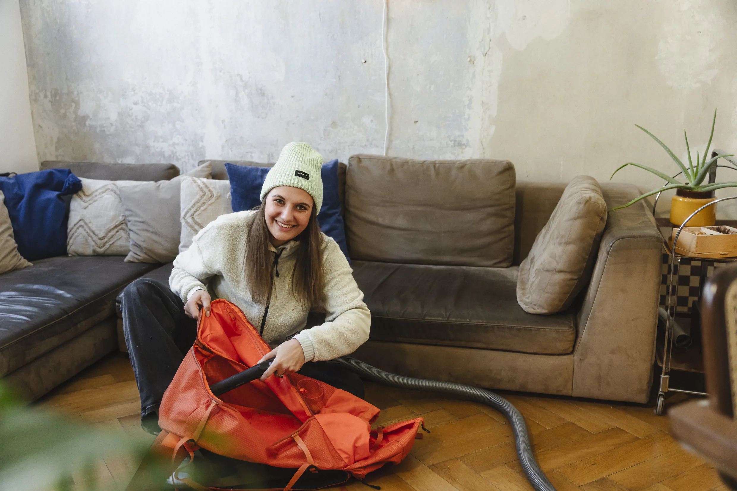 Couch, Living Room, Interior Design, Sitting, Plant