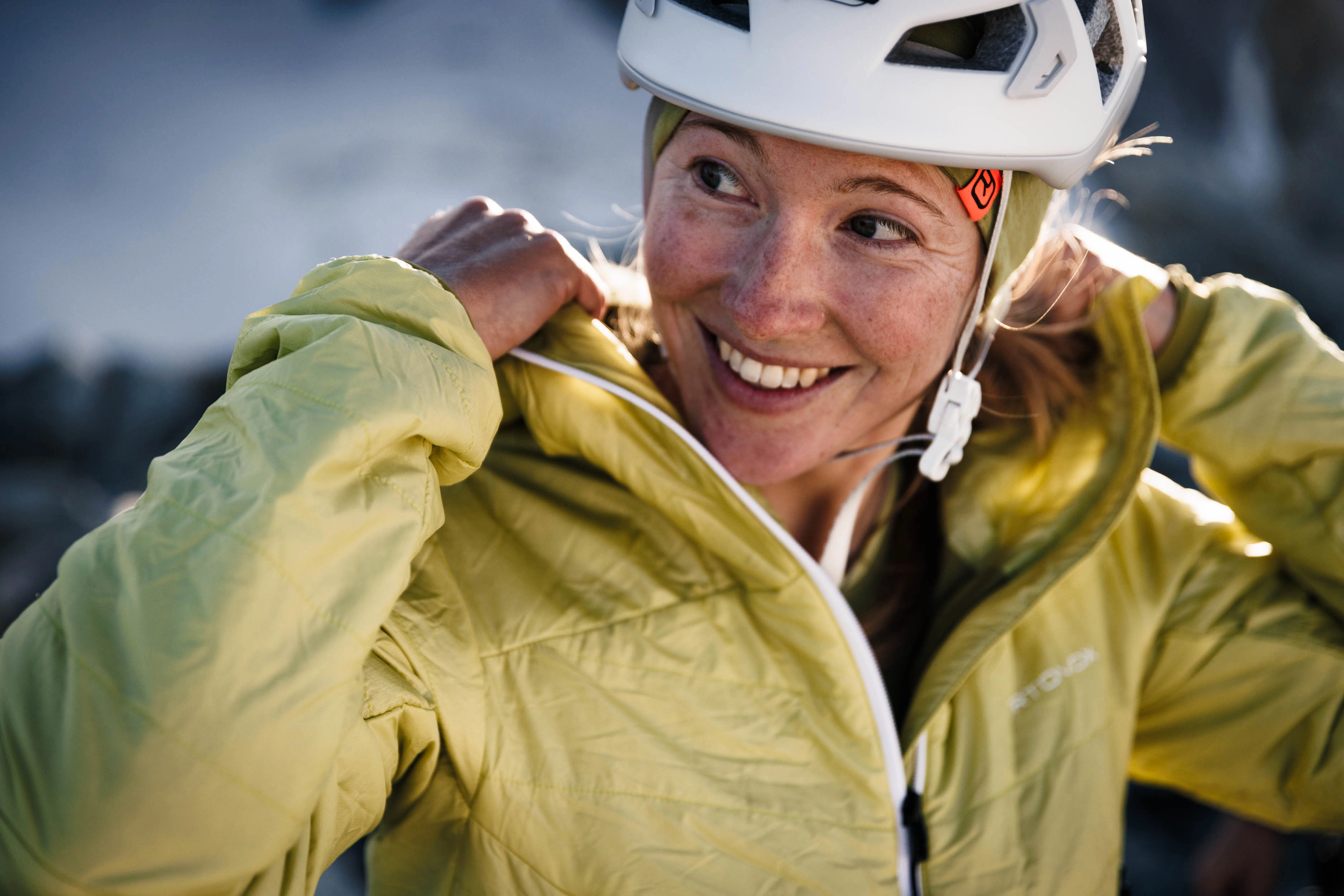 helmet, windbreaker, jacket, green, outdoor