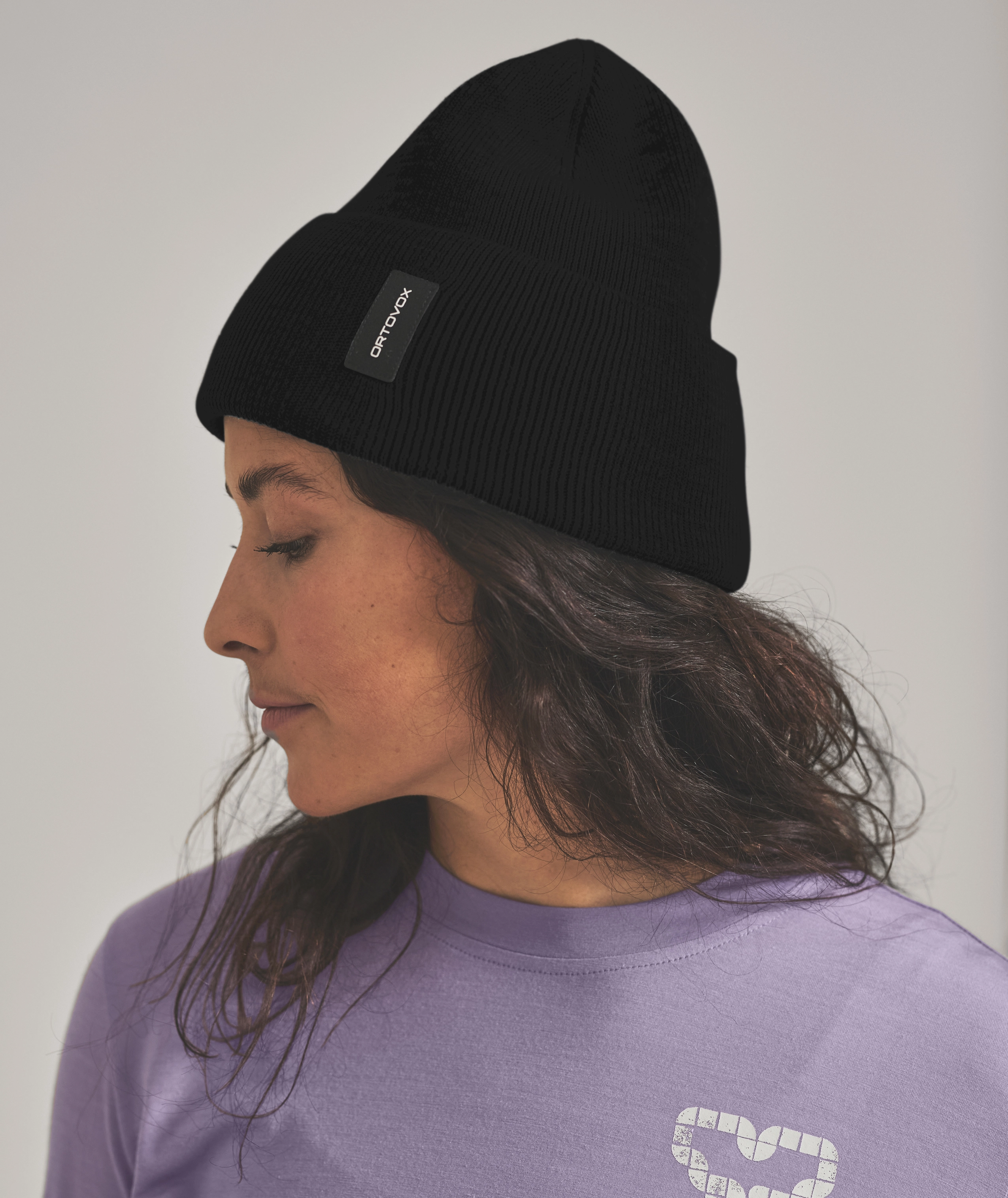 NICHOLSON RIB BEANIE beanie, knit hat, black, logo tag, adult