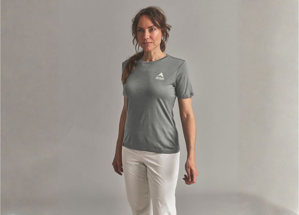t-shirt, gray, short-sleeve, women, polyester blend