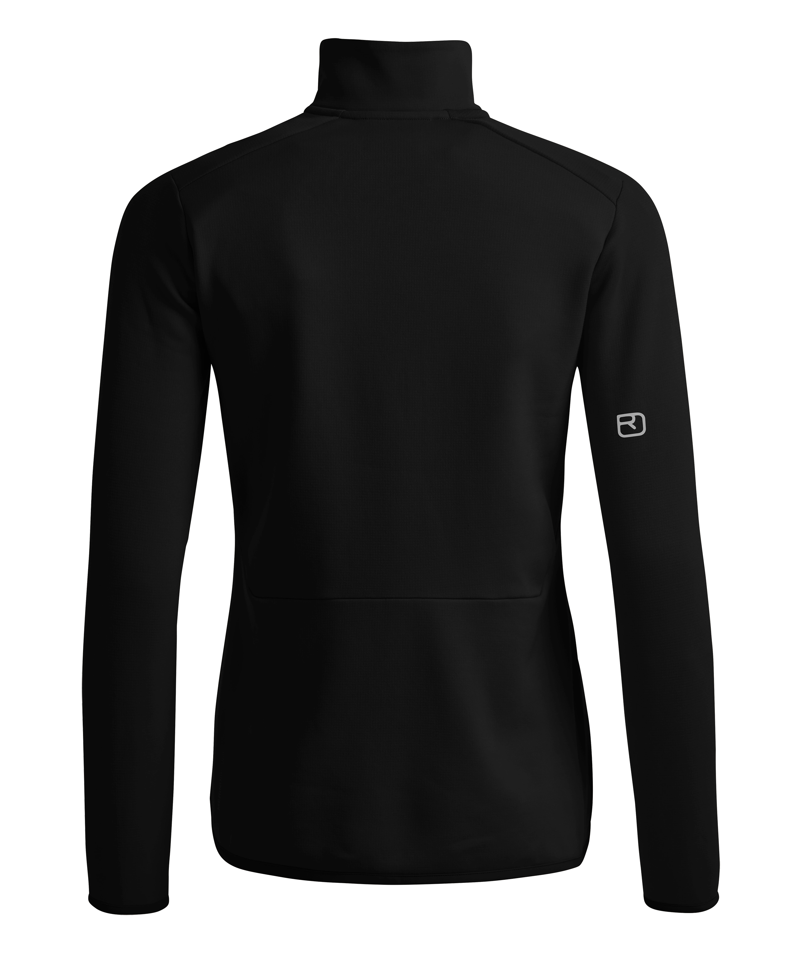 FLEECE LIGHT JACKET W black, jacket, long-sleeve, stand collar, logo on sleeve
