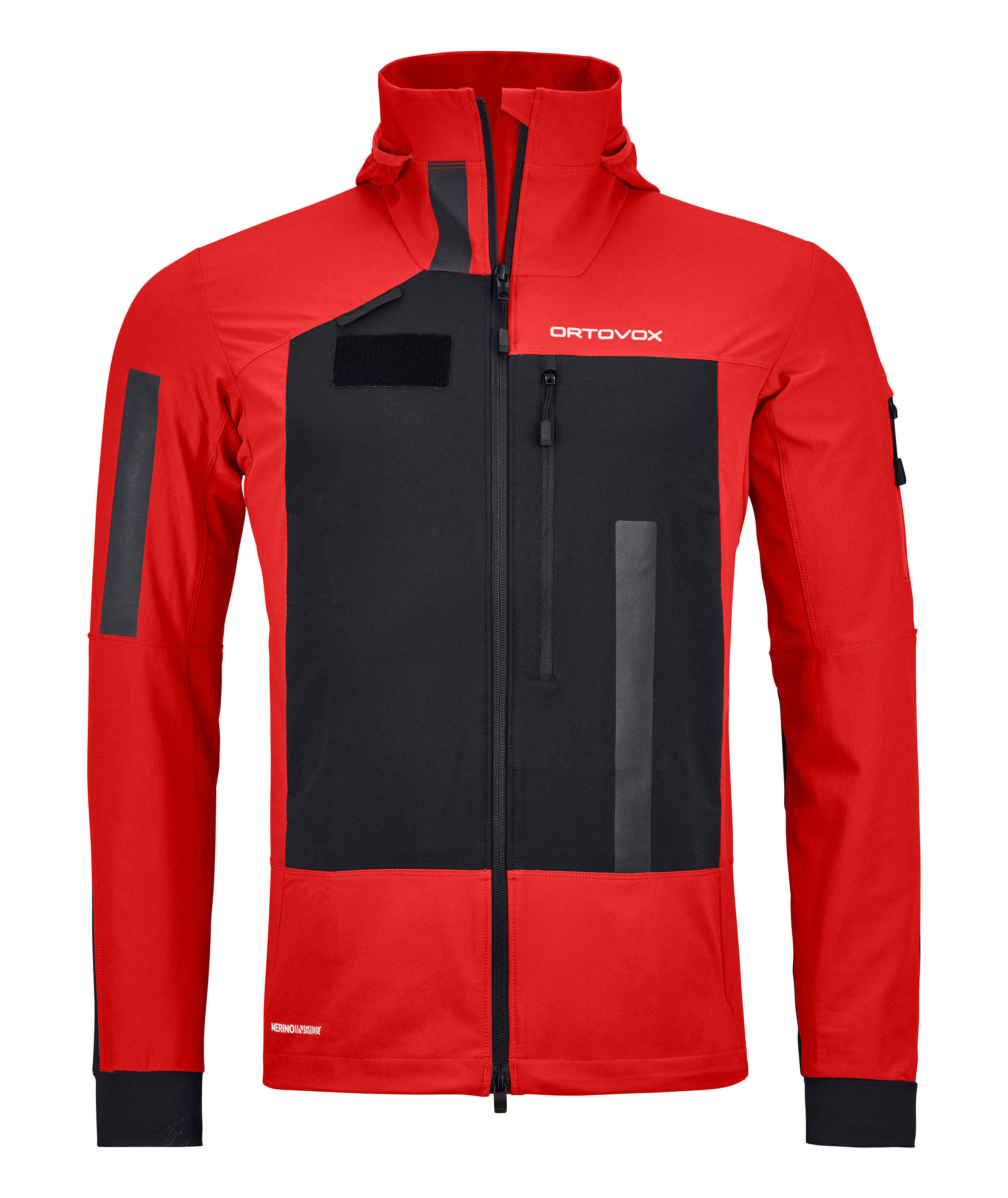 60282-36101-RESCUE_SOFTSHELL_JACKET_M_rescue_red-B-01 jacket, softshell, red, black panels, zipper pocket