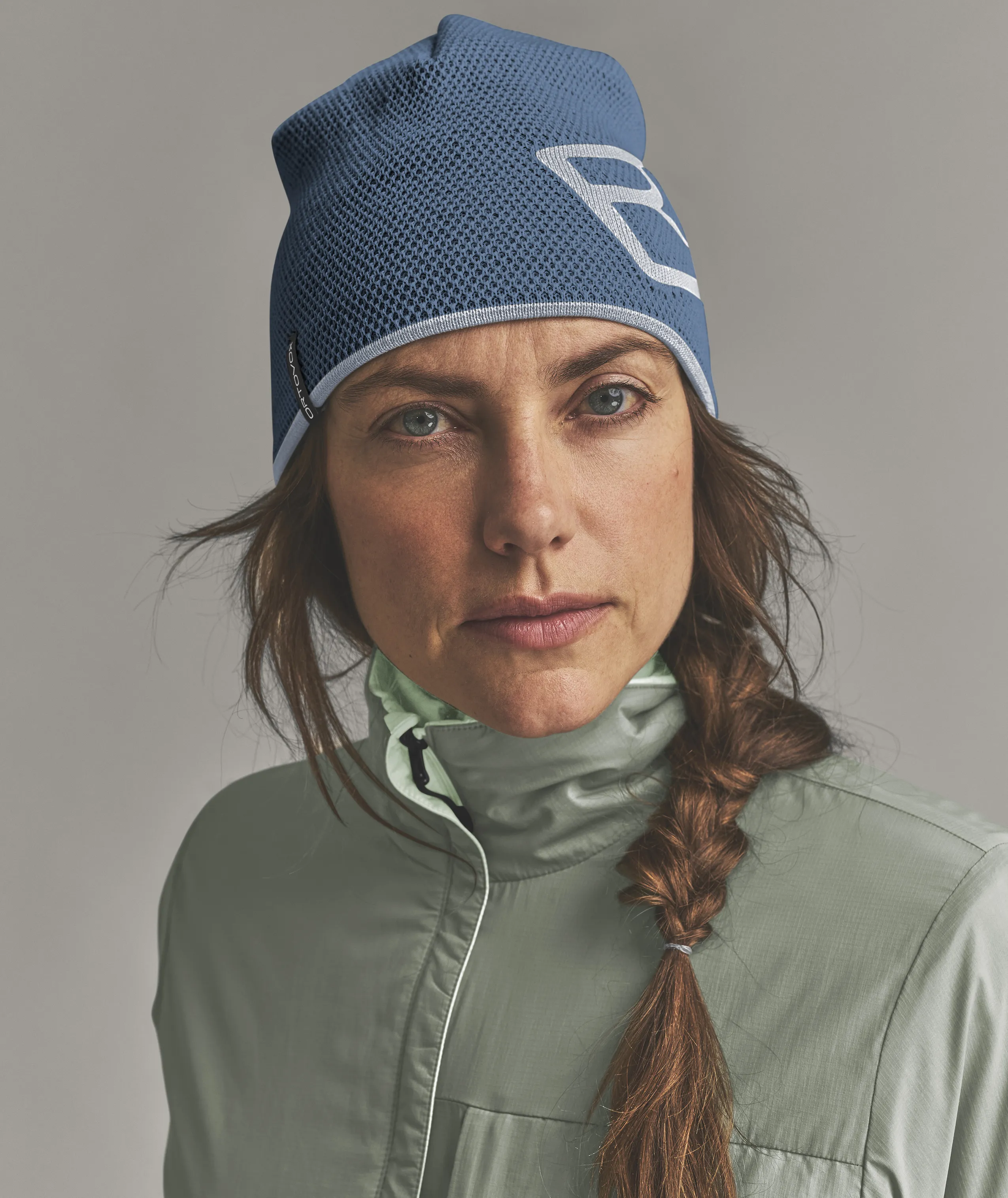 MERINO LOGO KNIT BEANIE beanie, knit cap, blue, mesh, outdoor jacket