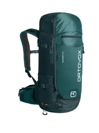 backpack, hiking bag, hydration compatible, roll-top, teal