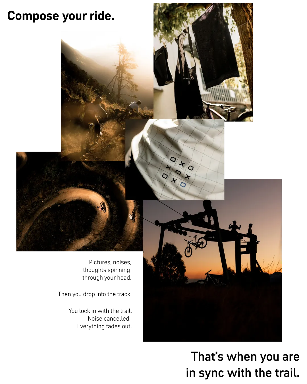 mountain biking, bike trail, disc trail, outdoor scene, sunset silhouette