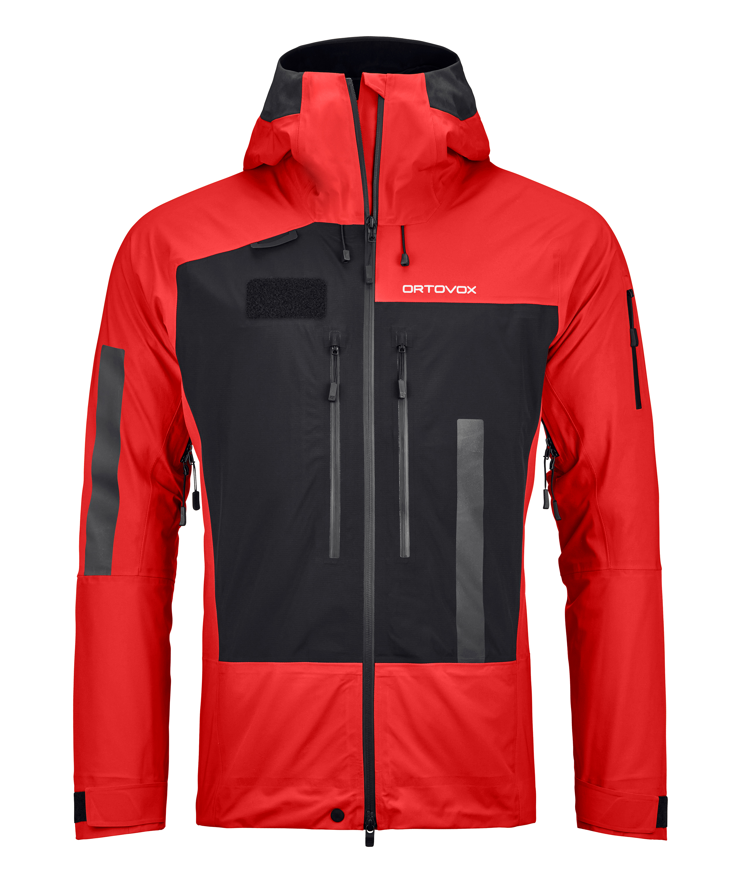 70242-36101-RESCUE_3L_JACKET_M_rescue_red-B-01 jacket, softshell, red, black panels, zip pockets