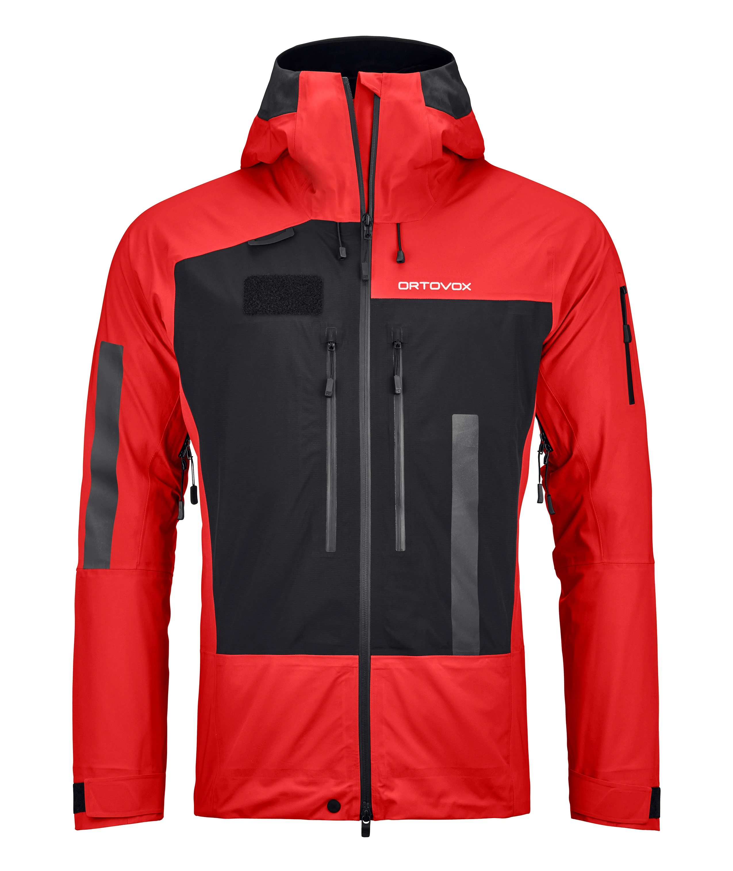 70242-36101-RESCUE_3L_JACKET_M_rescue_red-B-01 jacket, softshell, red, black panels, zip pockets