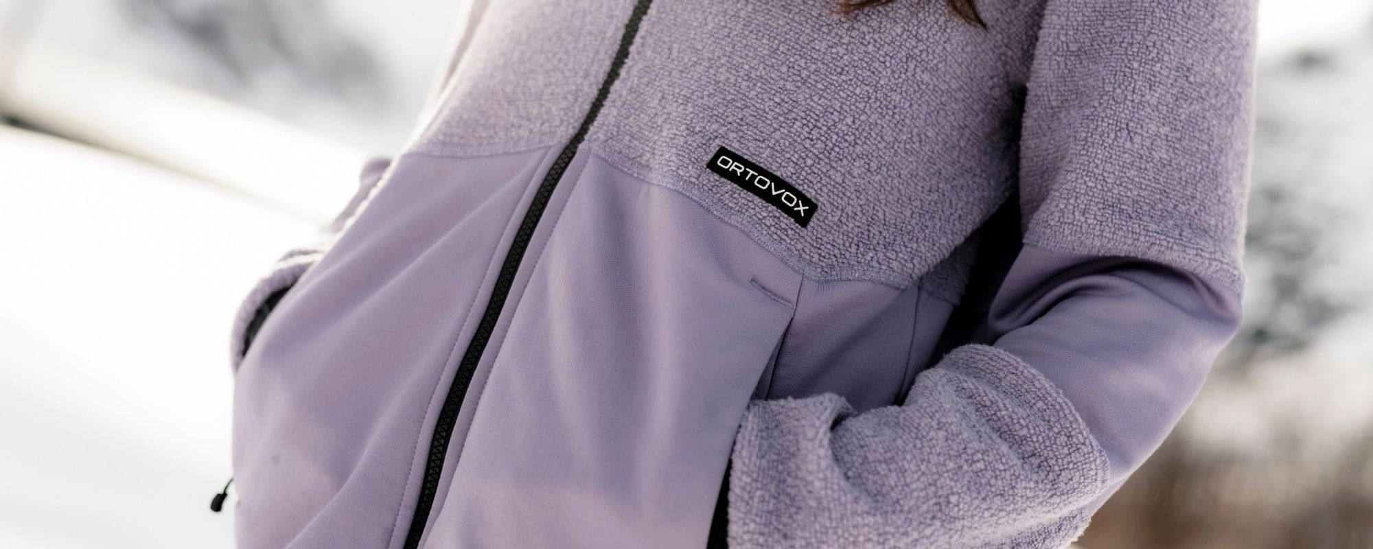ORTOVOX_Fleece_Guide_LP_Footer softshell, jacket, lavender, zipper, fleece