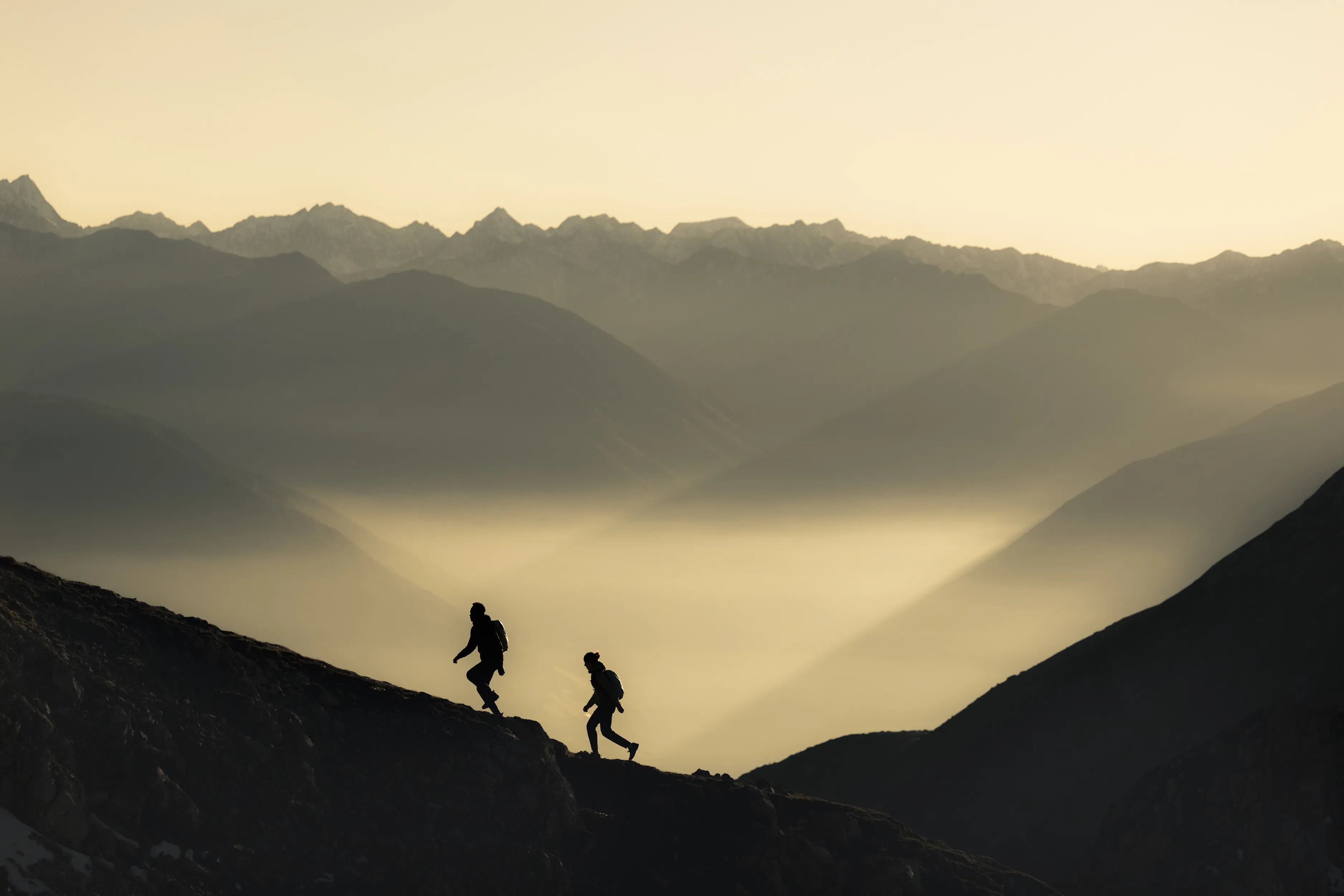 Hiking, Nature, Outdoors, Mountain Range, Silhouette